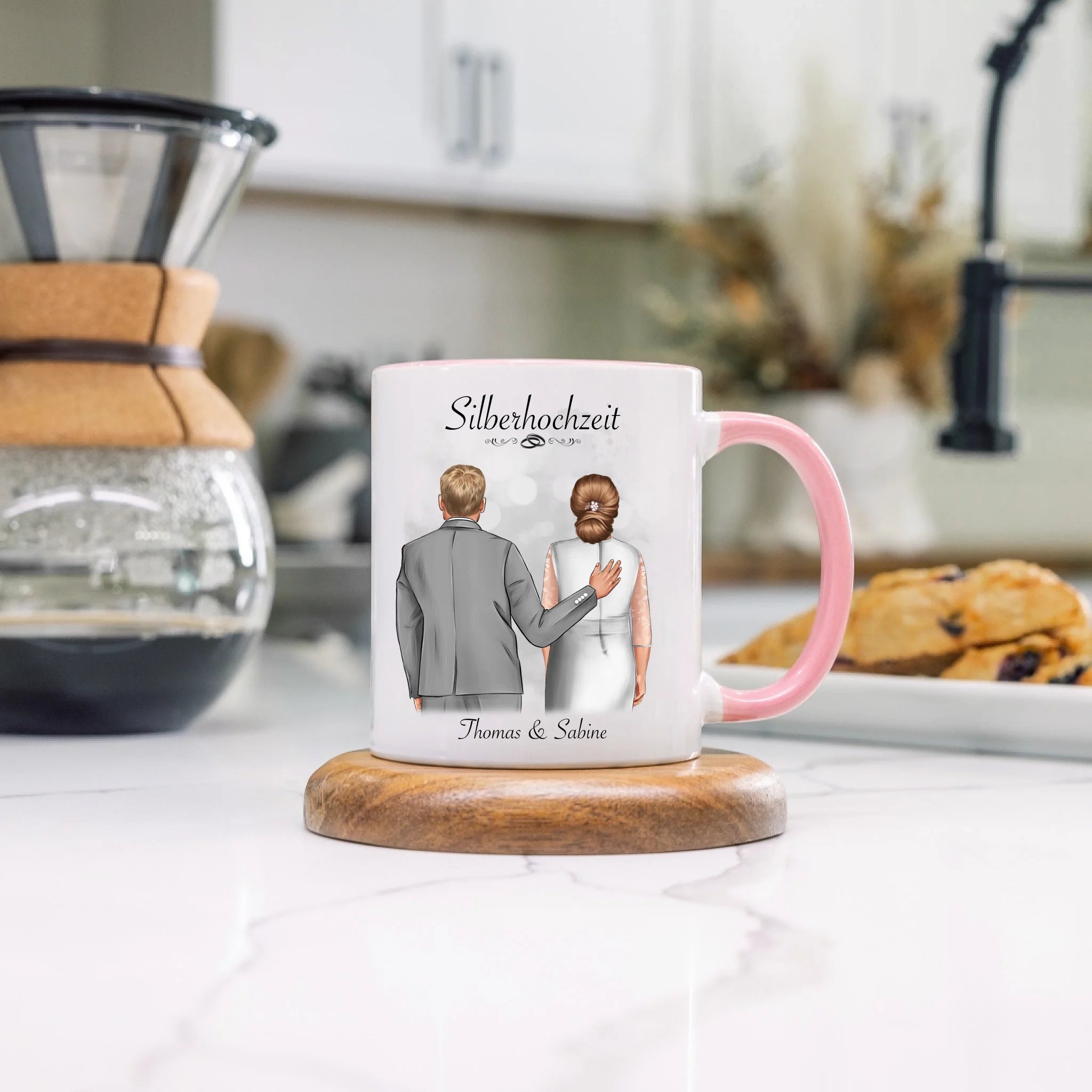 Tasse Silberhochzeit Personalisiert Silberne Hochzeit Bild Geschenk Hochzeitstag 25. Hochzeitstag Jubiläum für Paare