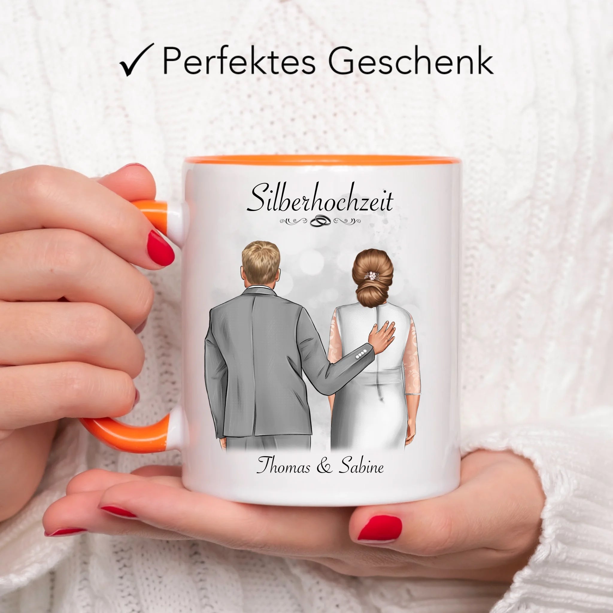 Tasse Silberhochzeit Personalisiert Silberne Hochzeit Bild Geschenk Hochzeitstag 25. Hochzeitstag Jubiläum für Paare