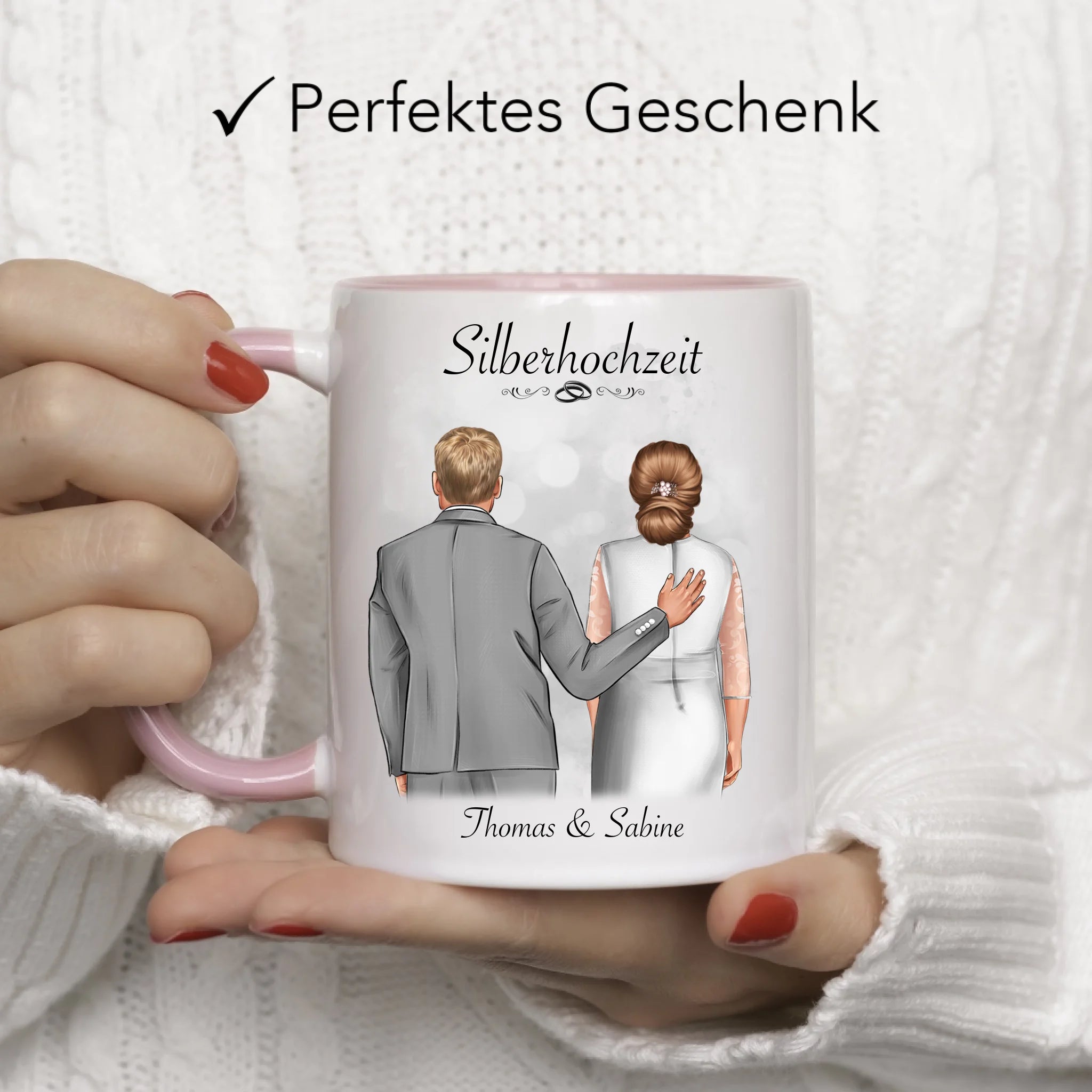 Tasse Silberhochzeit Personalisiert Silberne Hochzeit Bild Geschenk Hochzeitstag 25. Hochzeitstag Jubiläum für Paare