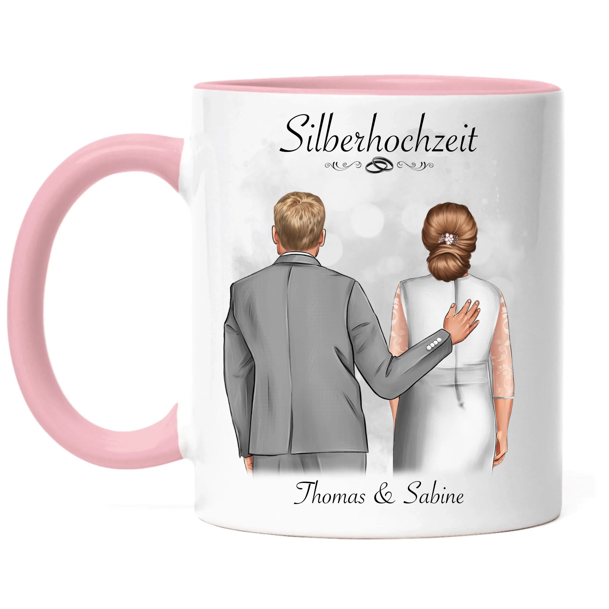 Tasse Silberhochzeit Personalisiert Silberne Hochzeit Bild Geschenk Hochzeitstag 25. Hochzeitstag Jubiläum für Paare