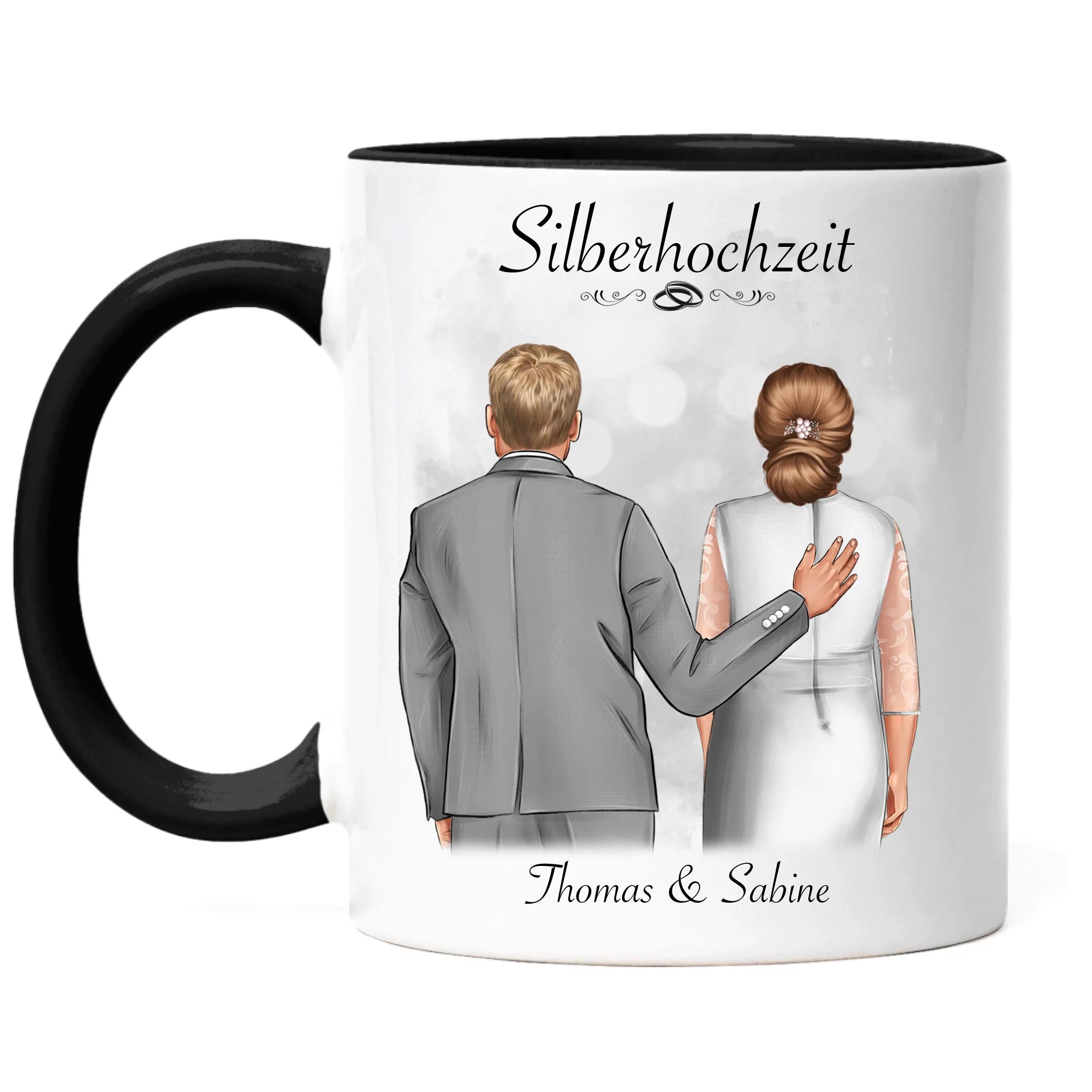 Tasse Silberhochzeit Personalisiert Silberne Hochzeit Bild Geschenk Hochzeitstag 25. Hochzeitstag Jubiläum für Paare