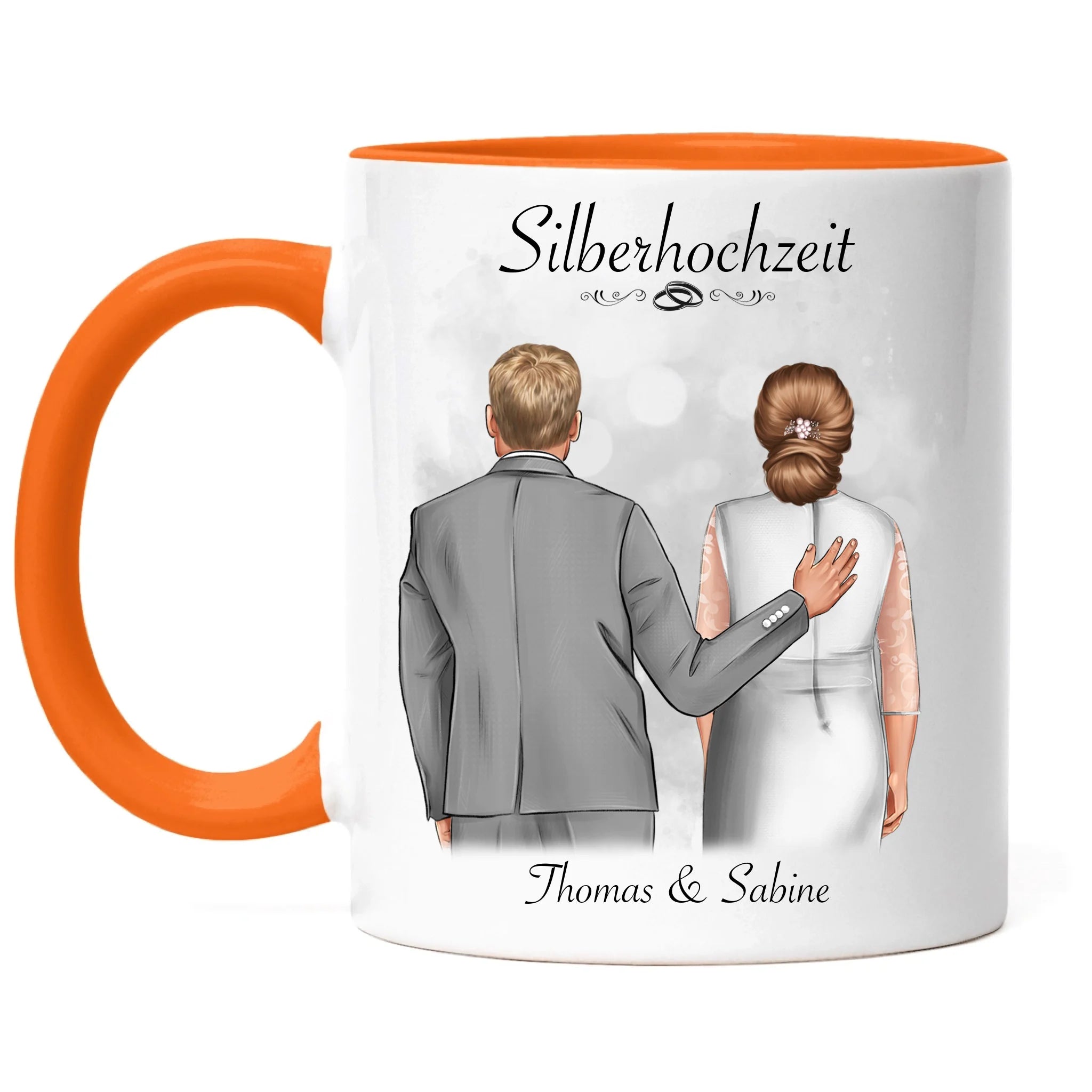 Tasse Silberhochzeit Personalisiert Silberne Hochzeit Bild Geschenk Hochzeitstag 25. Hochzeitstag Jubiläum für Paare