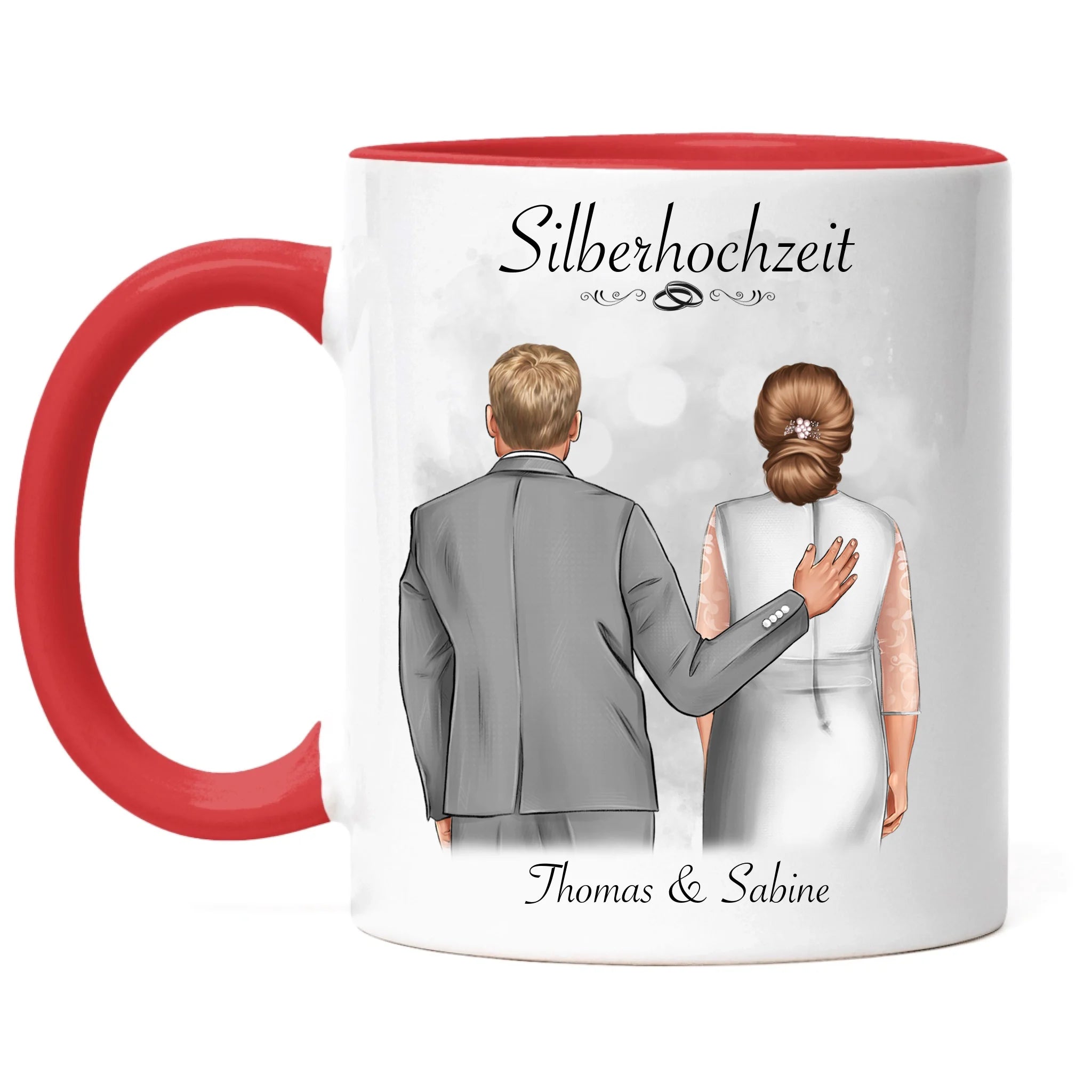 Tasse Silberhochzeit Personalisiert Silberne Hochzeit Bild Geschenk Hochzeitstag 25. Hochzeitstag Jubiläum für Paare