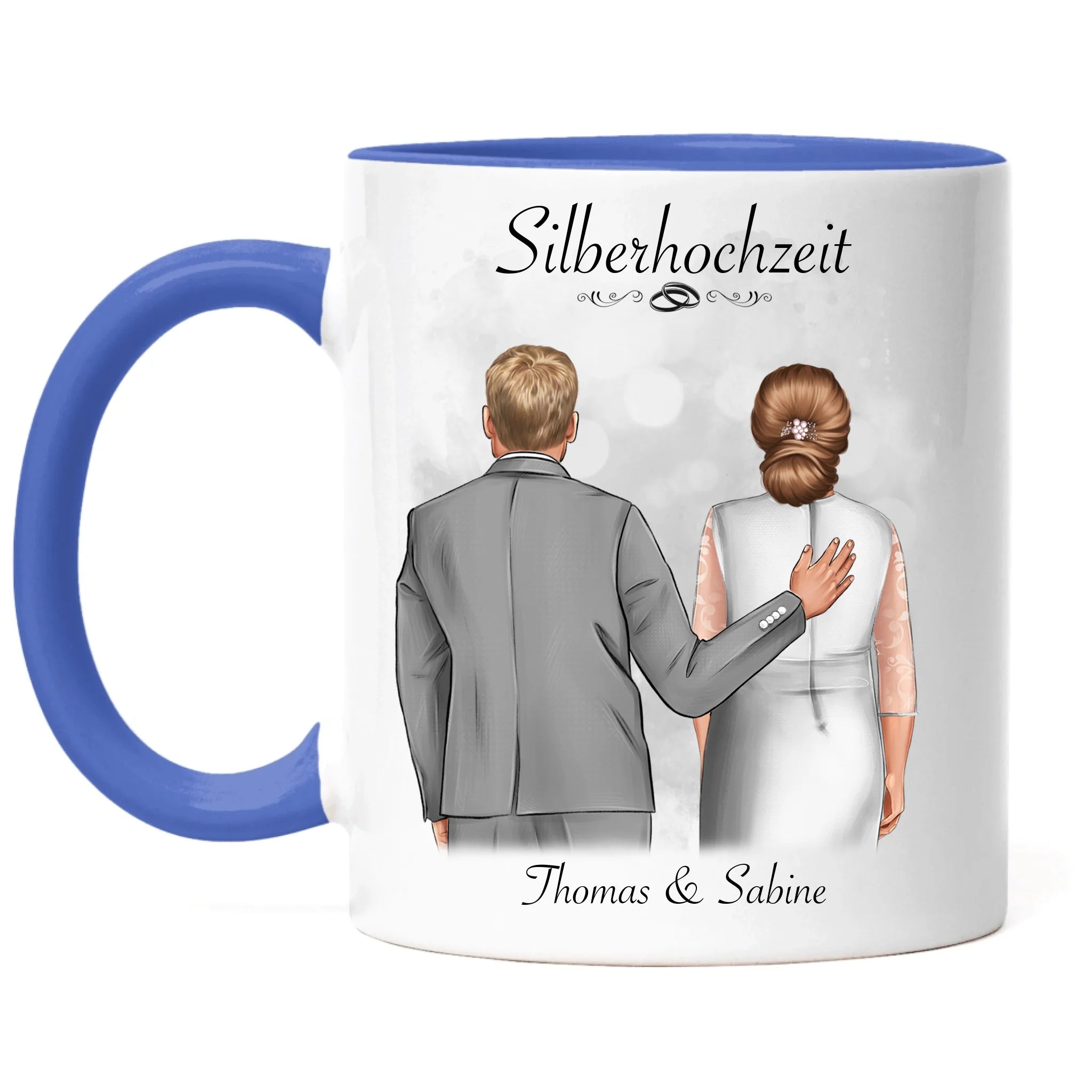 Tasse Silberhochzeit Personalisiert Silberne Hochzeit Bild Geschenk Hochzeitstag 25. Hochzeitstag Jubiläum für Paare