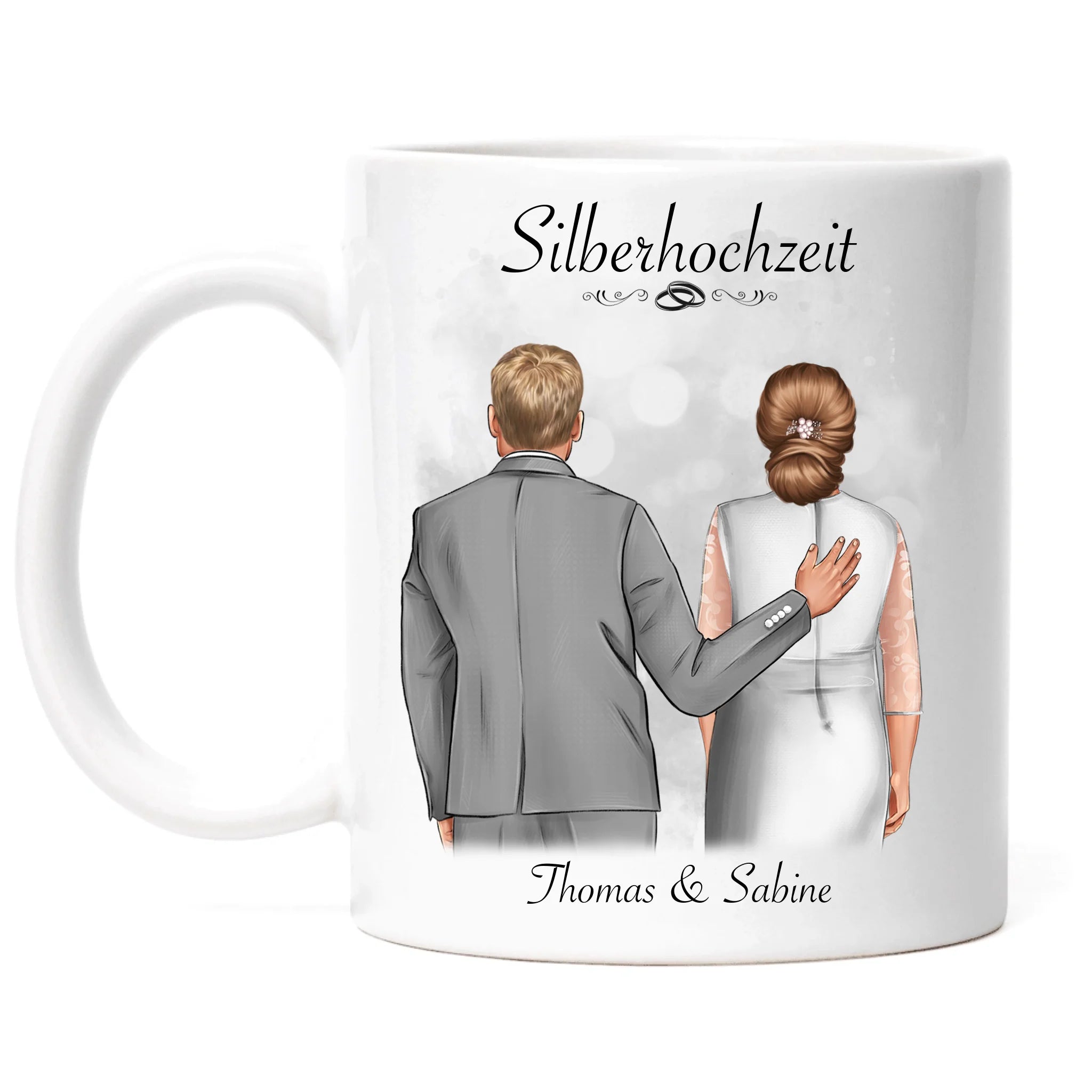 Tasse Silberhochzeit Personalisiert Silberne Hochzeit Bild Geschenk Hochzeitstag 25. Hochzeitstag Jubiläum für Paare