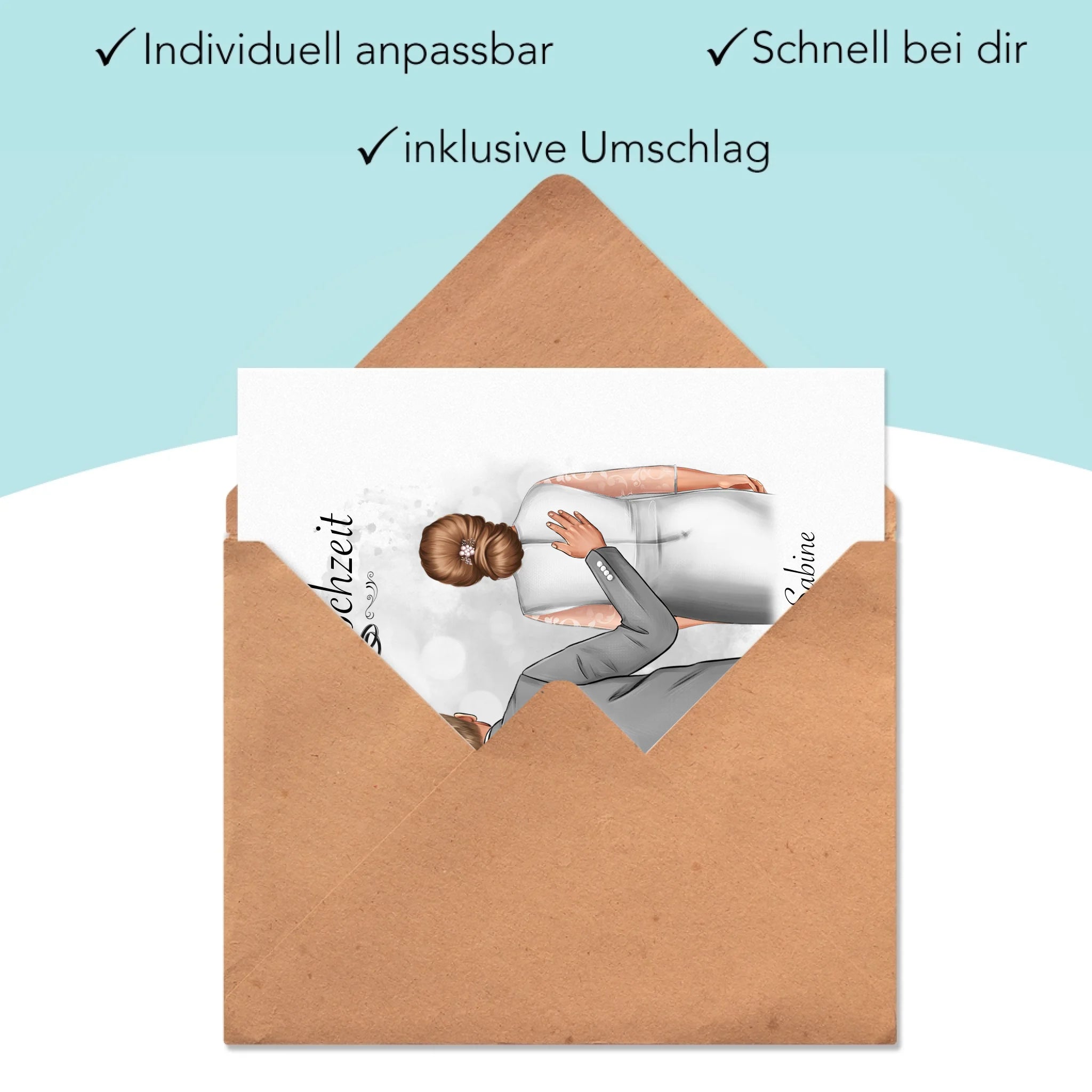 Karte Silberhochzeit Personalisiert Silberne Hochzeit Bild Geschenk Hochzeitstag 25. Hochzeitstag Jubiläum für Paare - Klappkarte mit Umschlag