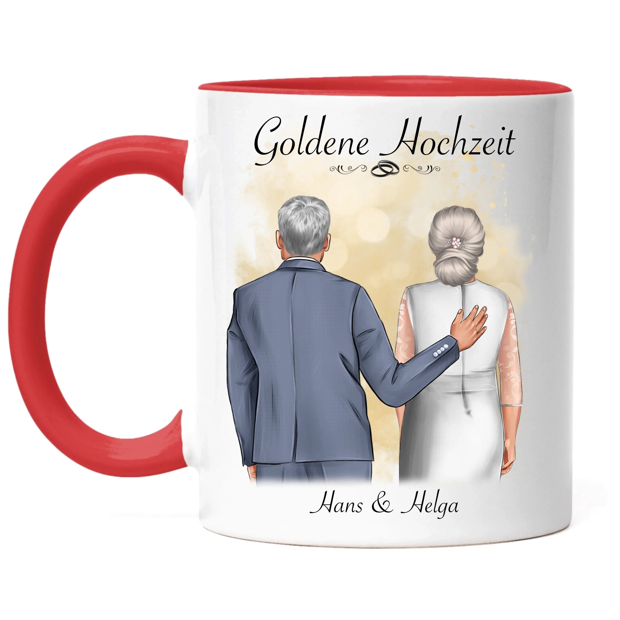 Tasse Goldene Hochzeit Personalisiert Goldhochzeit Bild Geschenk Hochzeitstag 50. Hochzeitstag Jubiläum für Paare