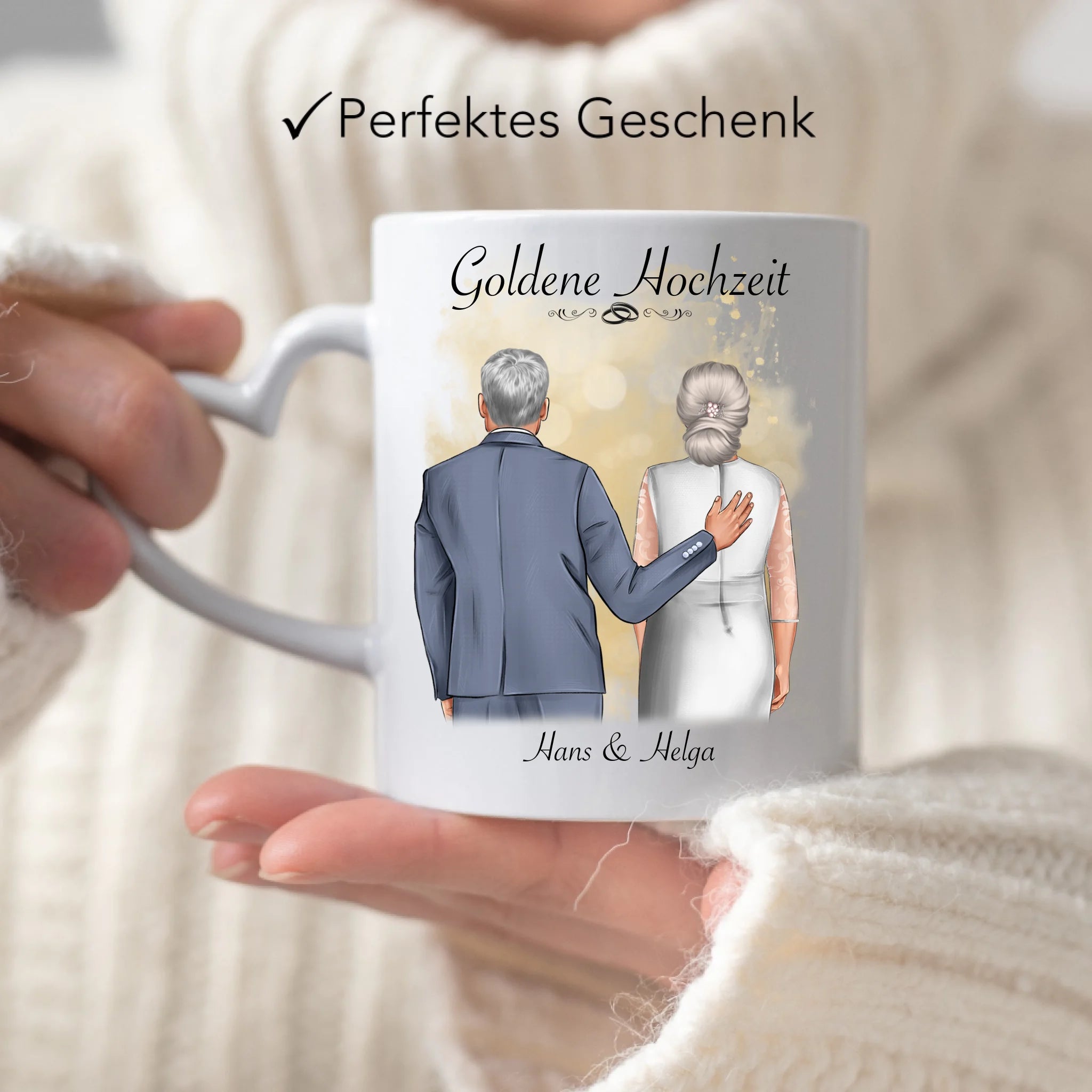 Tasse Goldene Hochzeit Personalisiert Goldhochzeit Bild Geschenk Hochzeitstag 50. Hochzeitstag Jubiläum für Paare