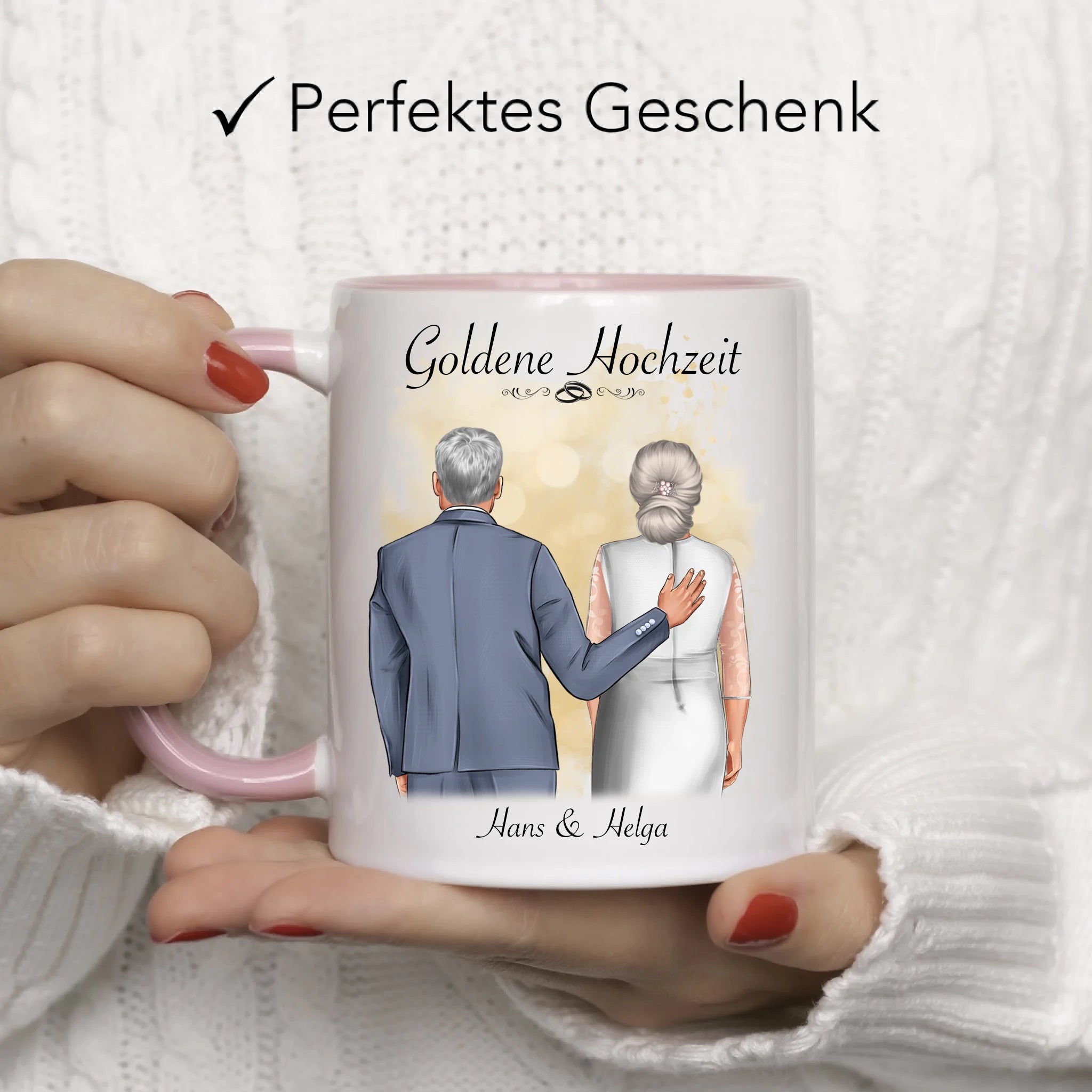 Tasse Goldene Hochzeit Personalisiert Goldhochzeit Bild Geschenk Hochzeitstag 50. Hochzeitstag Jubiläum für Paare