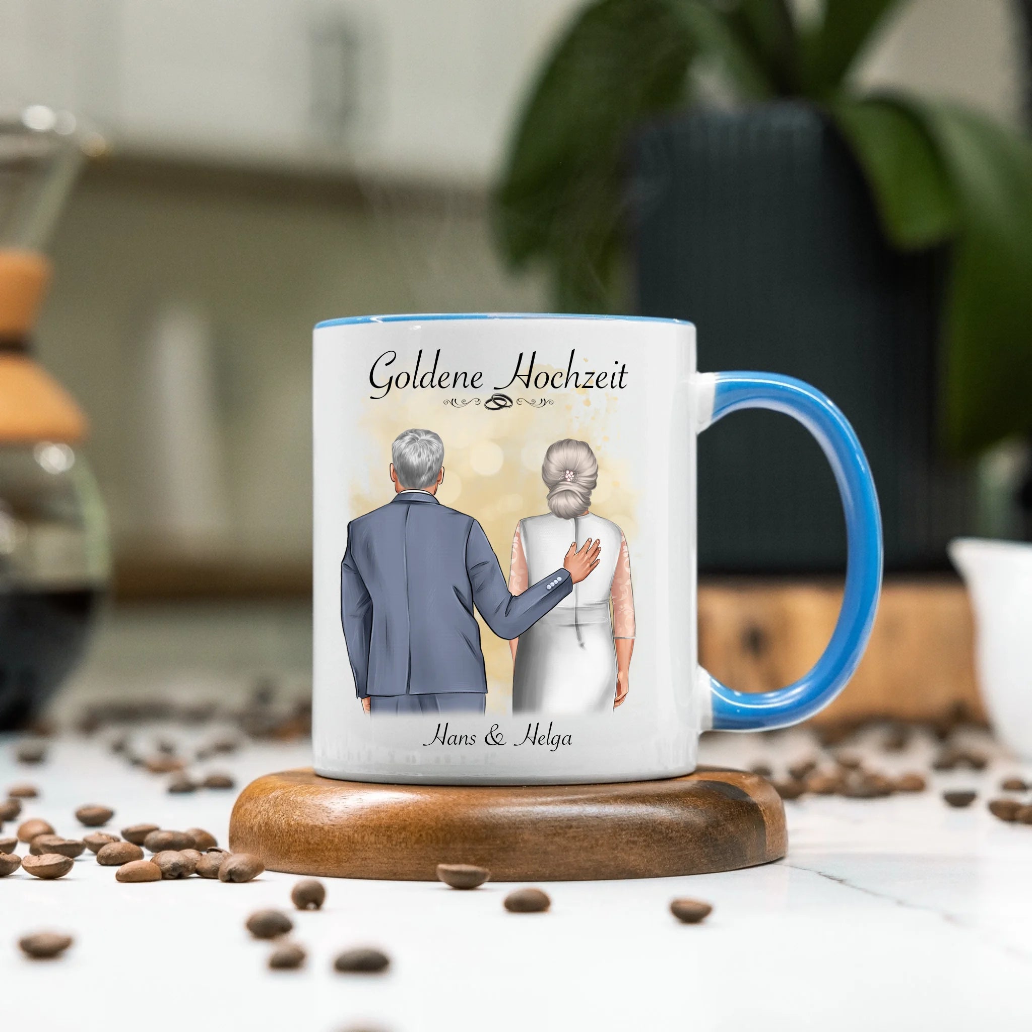 Tasse Goldene Hochzeit Personalisiert Goldhochzeit Bild Geschenk Hochzeitstag 50. Hochzeitstag Jubiläum für Paare