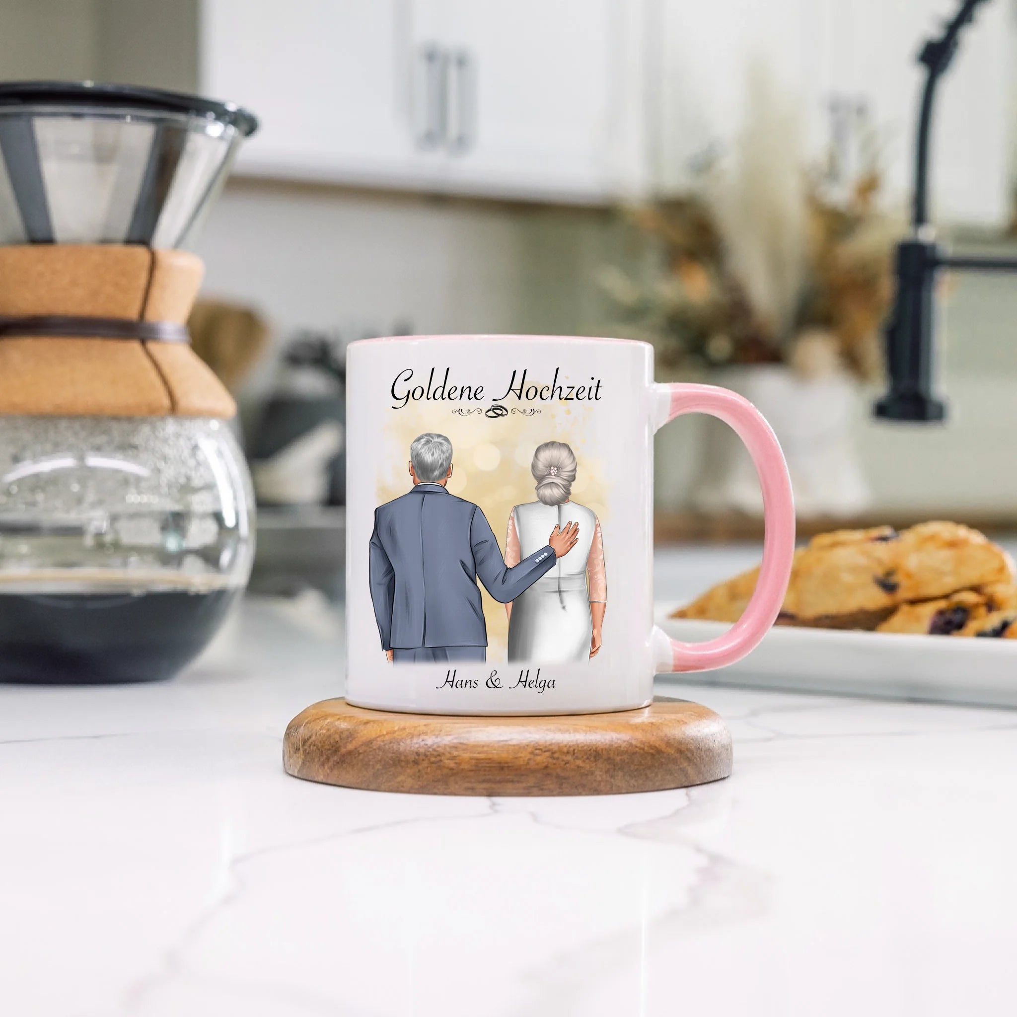Tasse Goldene Hochzeit Personalisiert Goldhochzeit Bild Geschenk Hochzeitstag 50. Hochzeitstag Jubiläum für Paare
