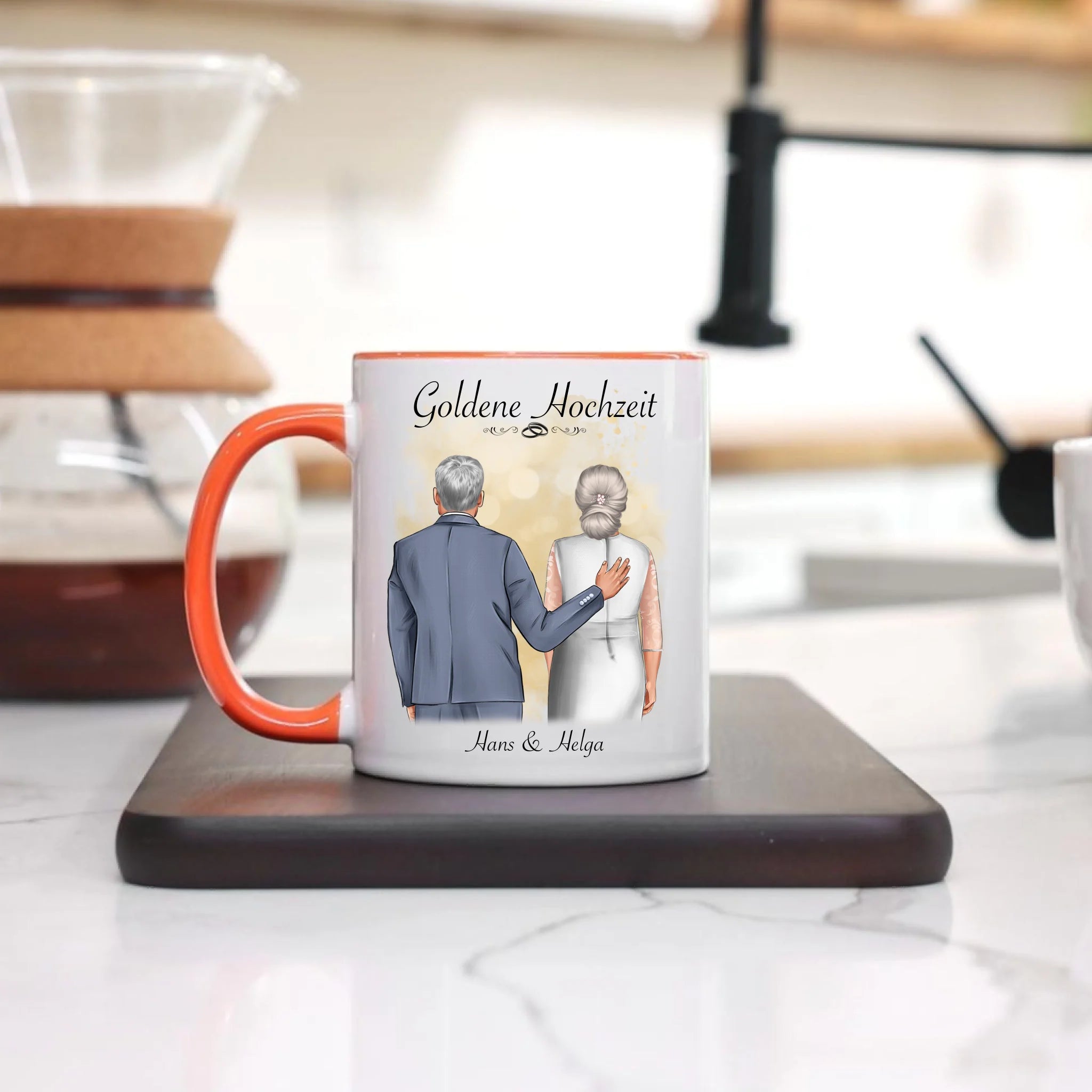 Tasse Goldene Hochzeit Personalisiert Goldhochzeit Bild Geschenk Hochzeitstag 50. Hochzeitstag Jubiläum für Paare