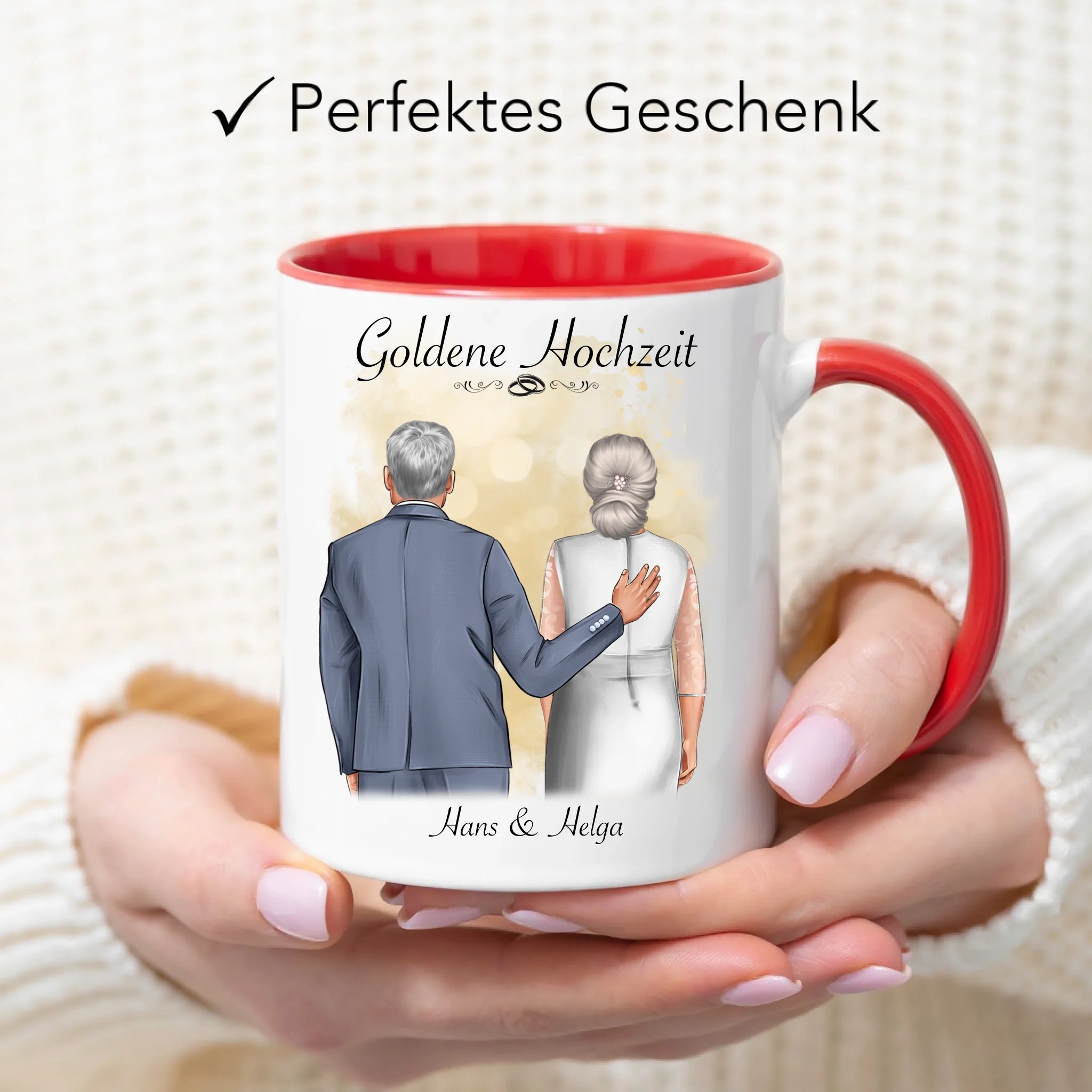 Tasse Goldene Hochzeit Personalisiert Goldhochzeit Bild Geschenk Hochzeitstag 50. Hochzeitstag Jubiläum für Paare