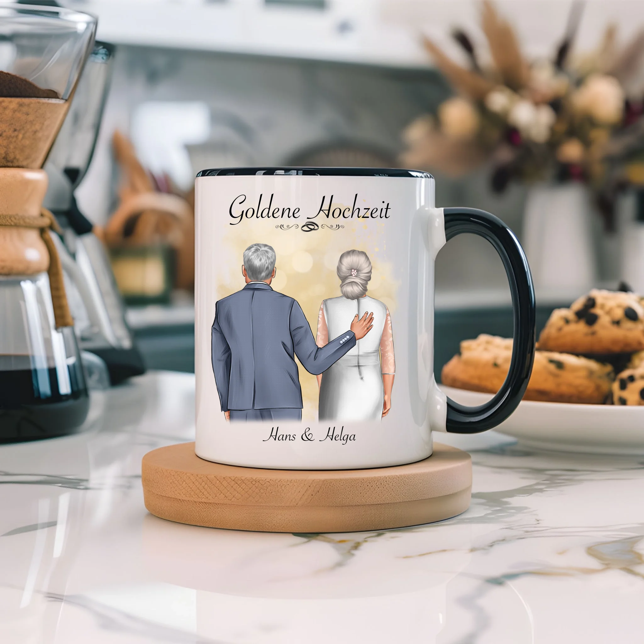 Tasse Goldene Hochzeit Personalisiert Goldhochzeit Bild Geschenk Hochzeitstag 50. Hochzeitstag Jubiläum für Paare