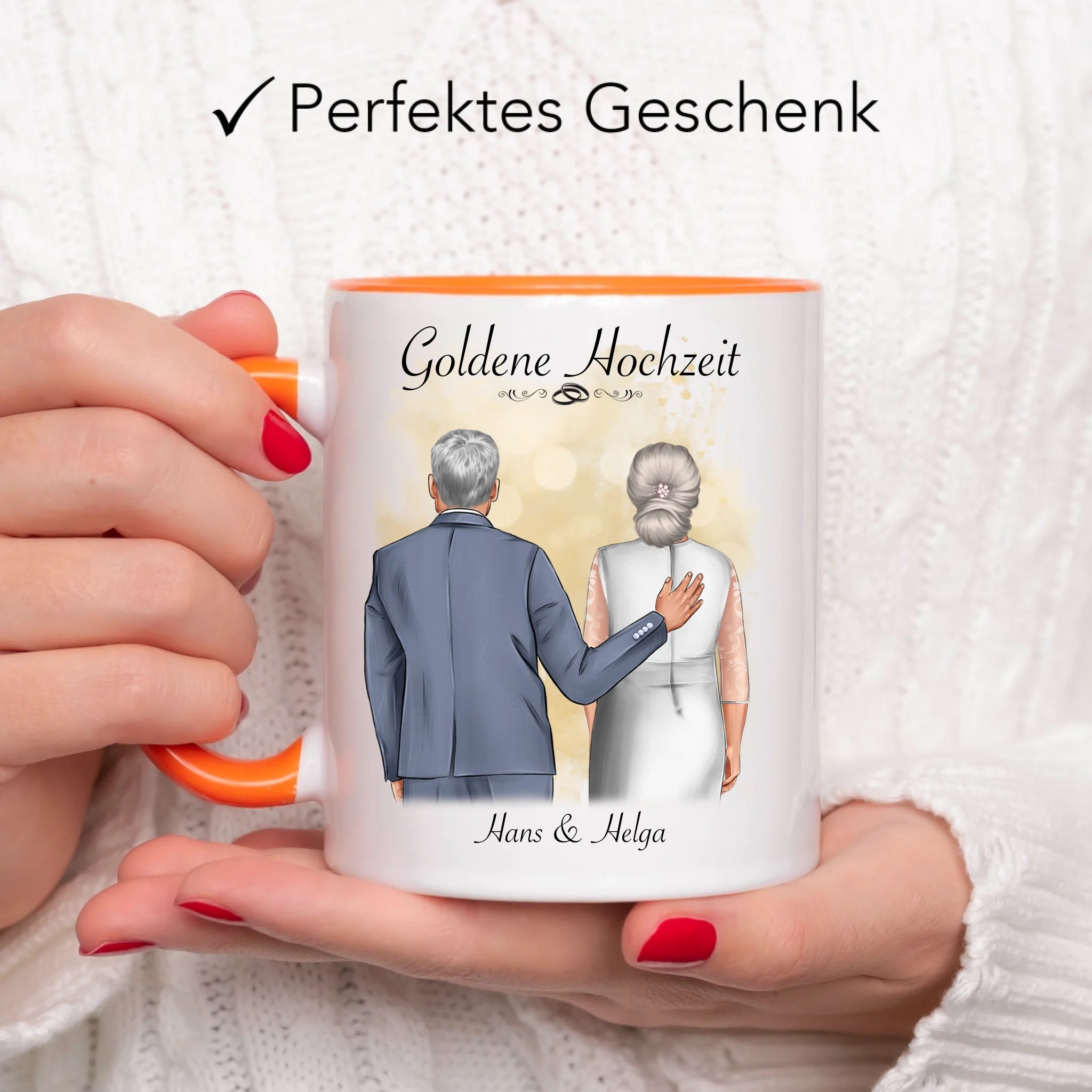 Tasse Goldene Hochzeit Personalisiert Goldhochzeit Bild Geschenk Hochzeitstag 50. Hochzeitstag Jubiläum für Paare
