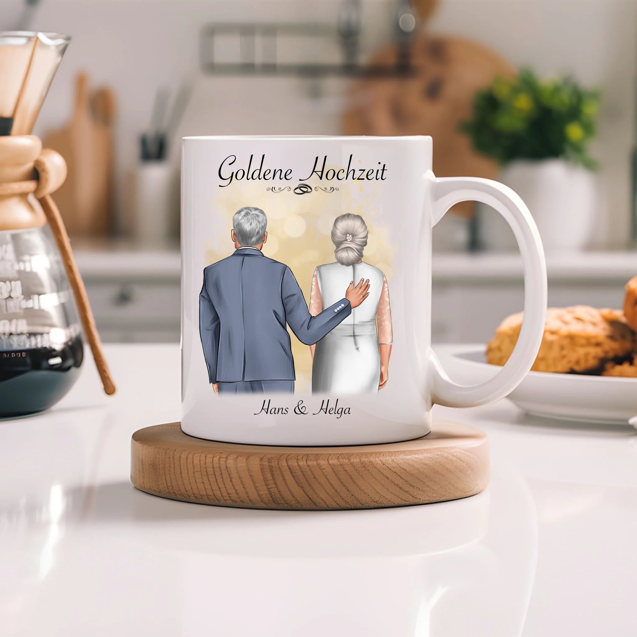 Tasse Goldene Hochzeit Personalisiert Goldhochzeit Bild Geschenk Hochzeitstag 50. Hochzeitstag Jubiläum für Paare