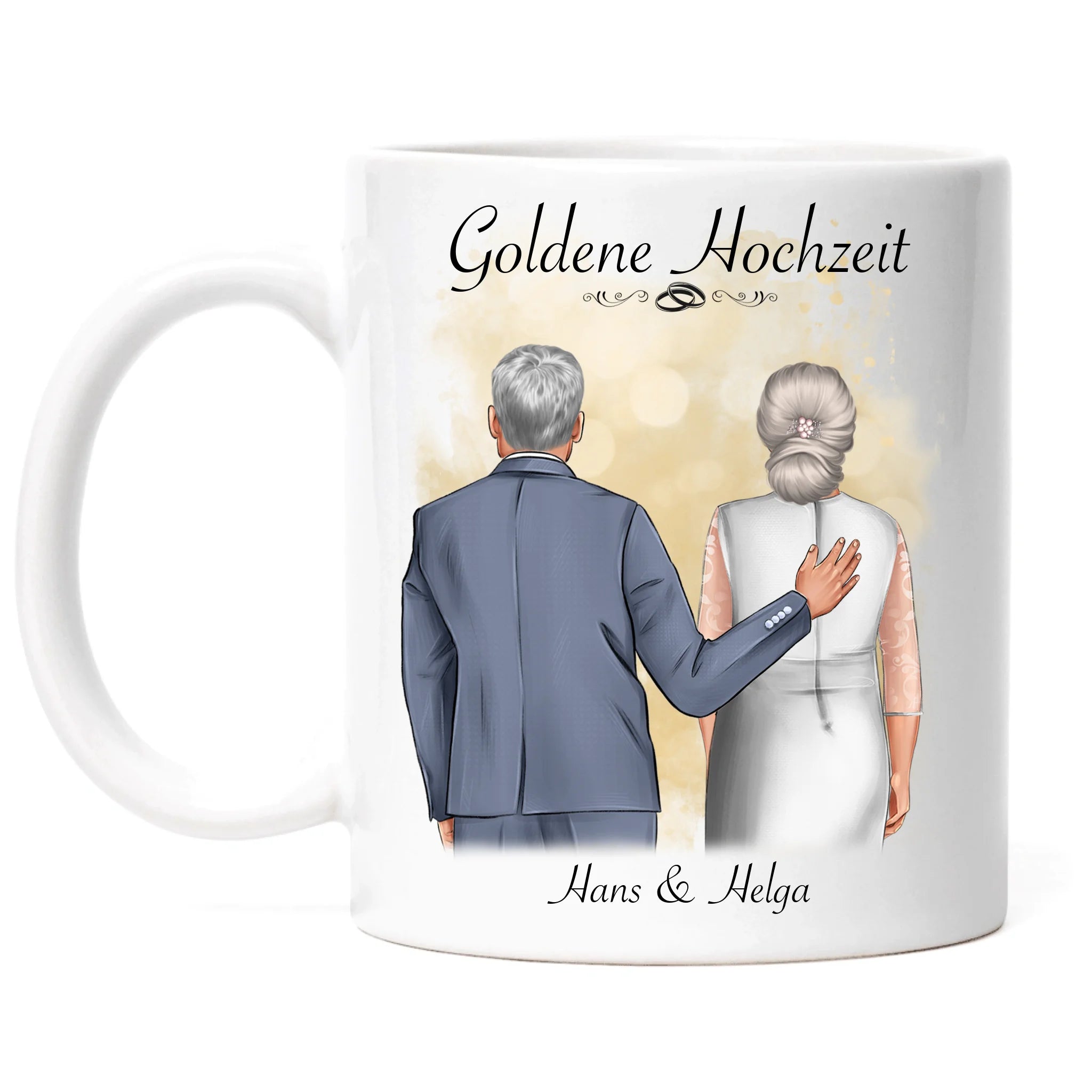 Tasse Goldene Hochzeit Personalisiert Goldhochzeit Bild Geschenk Hochzeitstag 50. Hochzeitstag Jubiläum für Paare