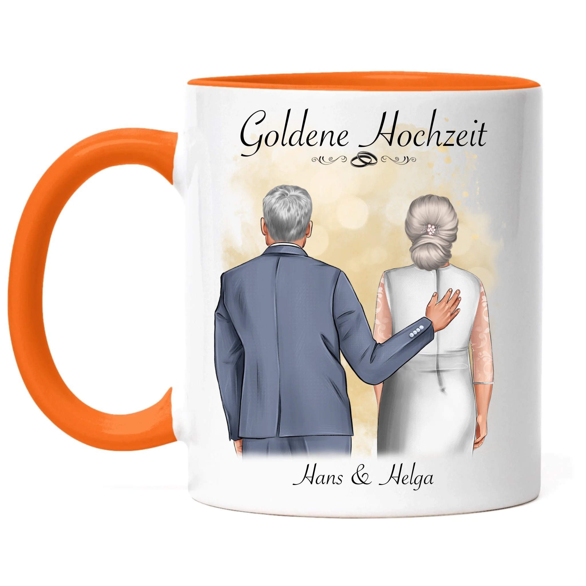 Tasse Goldene Hochzeit Personalisiert Goldhochzeit Bild Geschenk Hochzeitstag 50. Hochzeitstag Jubiläum für Paare