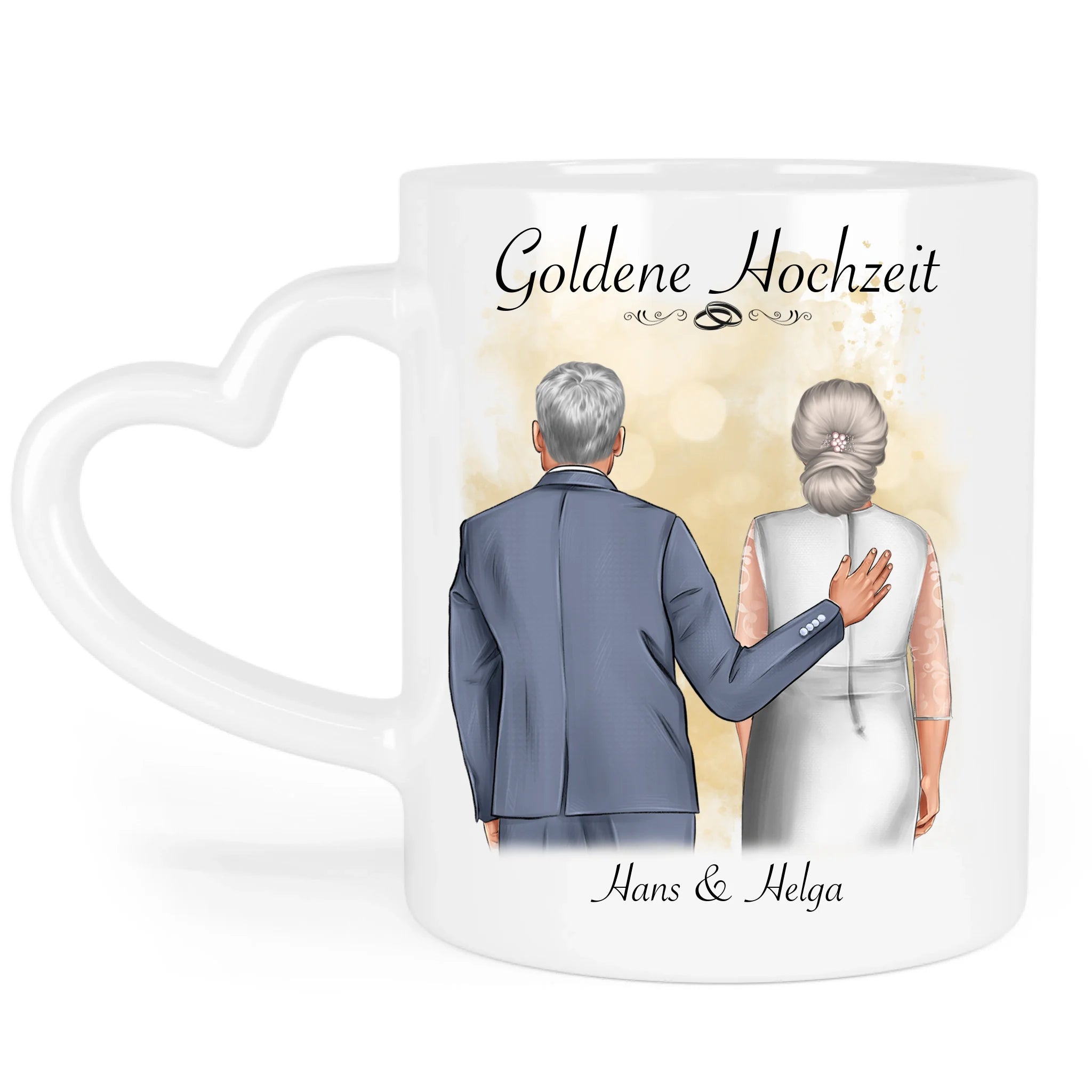 Tasse Goldene Hochzeit Personalisiert Goldhochzeit Bild Geschenk Hochzeitstag 50. Hochzeitstag Jubiläum für Paare