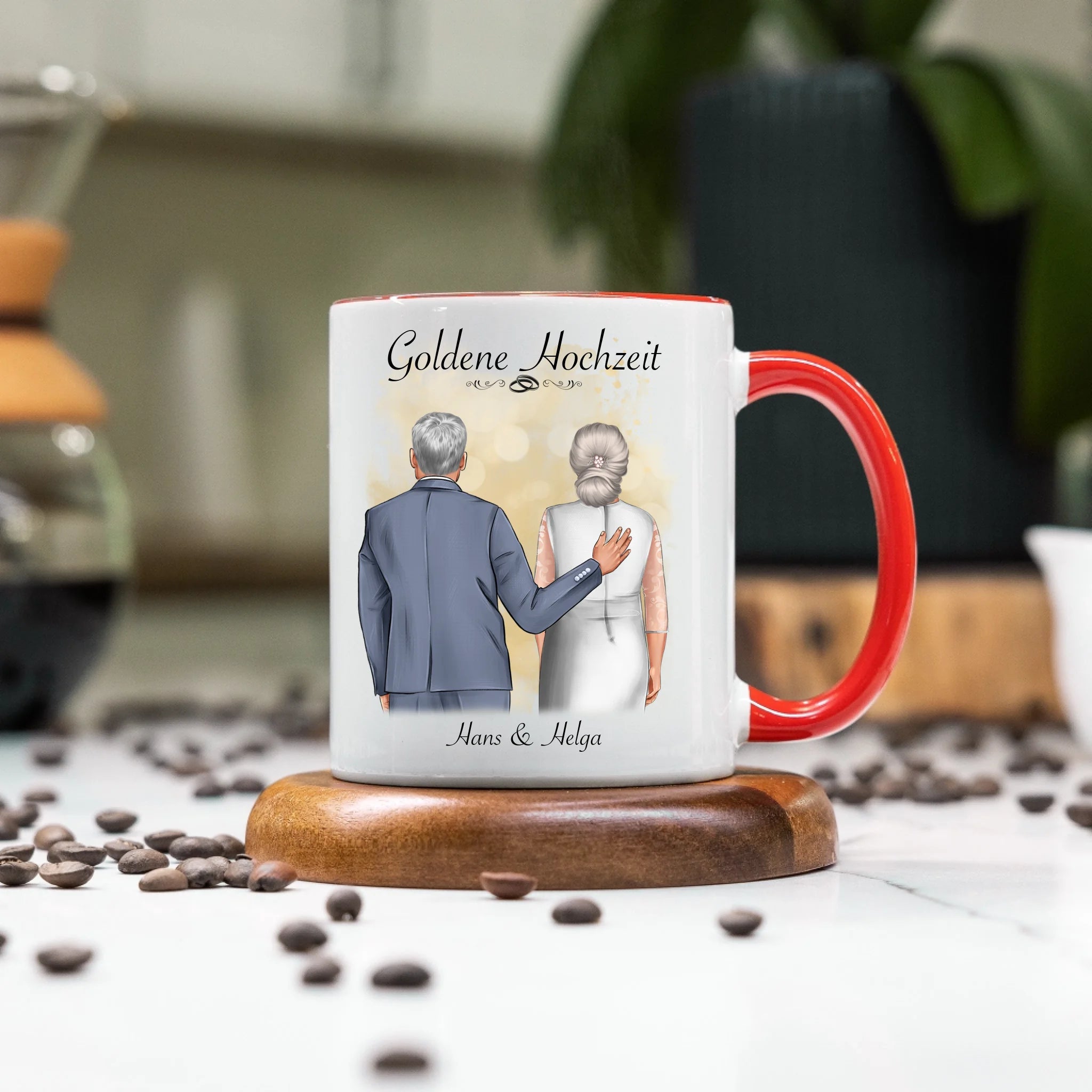 Tasse Goldene Hochzeit Personalisiert Goldhochzeit Bild Geschenk Hochzeitstag 50. Hochzeitstag Jubiläum für Paare