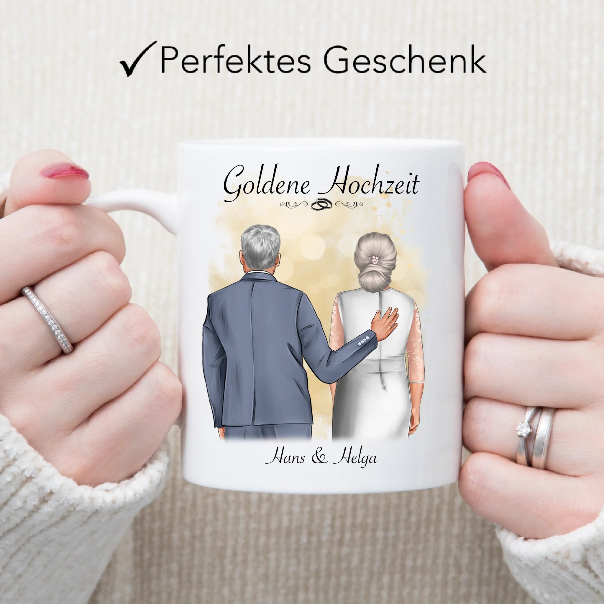 Tasse Goldene Hochzeit Personalisiert Goldhochzeit Bild Geschenk Hochzeitstag 50. Hochzeitstag Jubiläum für Paare