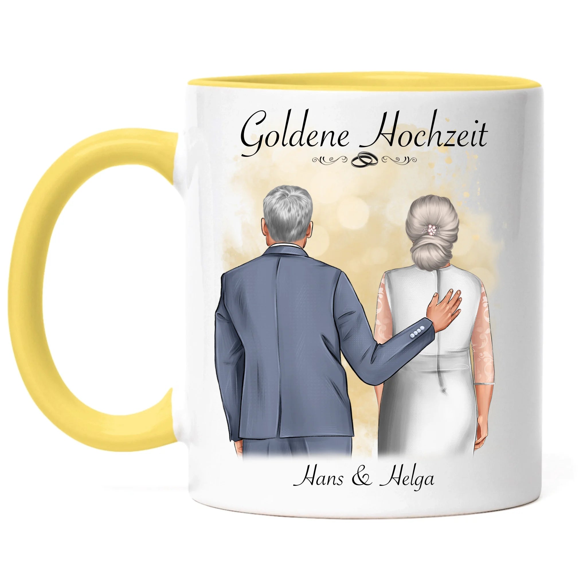 Tasse Goldene Hochzeit Personalisiert Goldhochzeit Bild Geschenk Hochzeitstag 50. Hochzeitstag Jubiläum für Paare