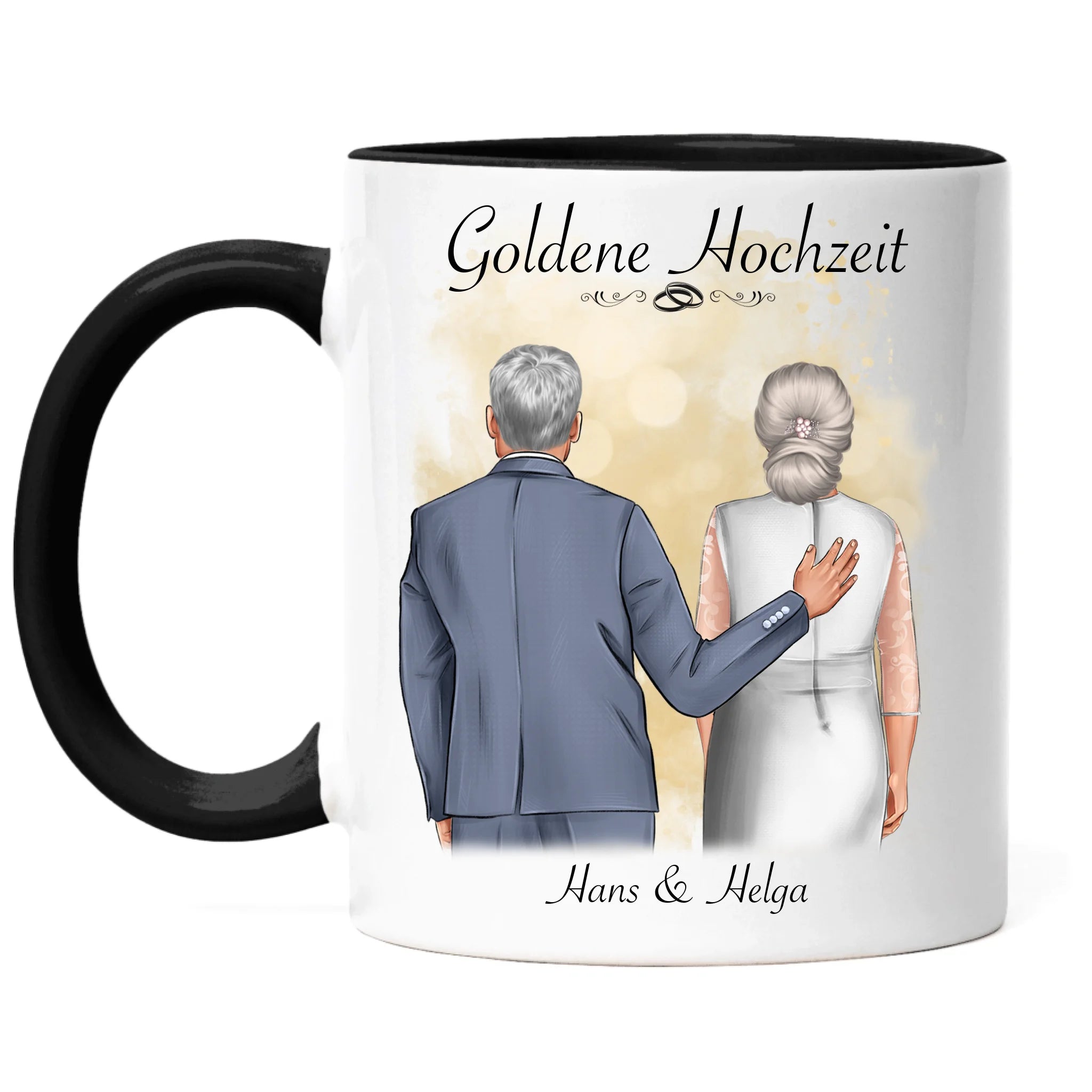 Tasse Goldene Hochzeit Personalisiert Goldhochzeit Bild Geschenk Hochzeitstag 50. Hochzeitstag Jubiläum für Paare