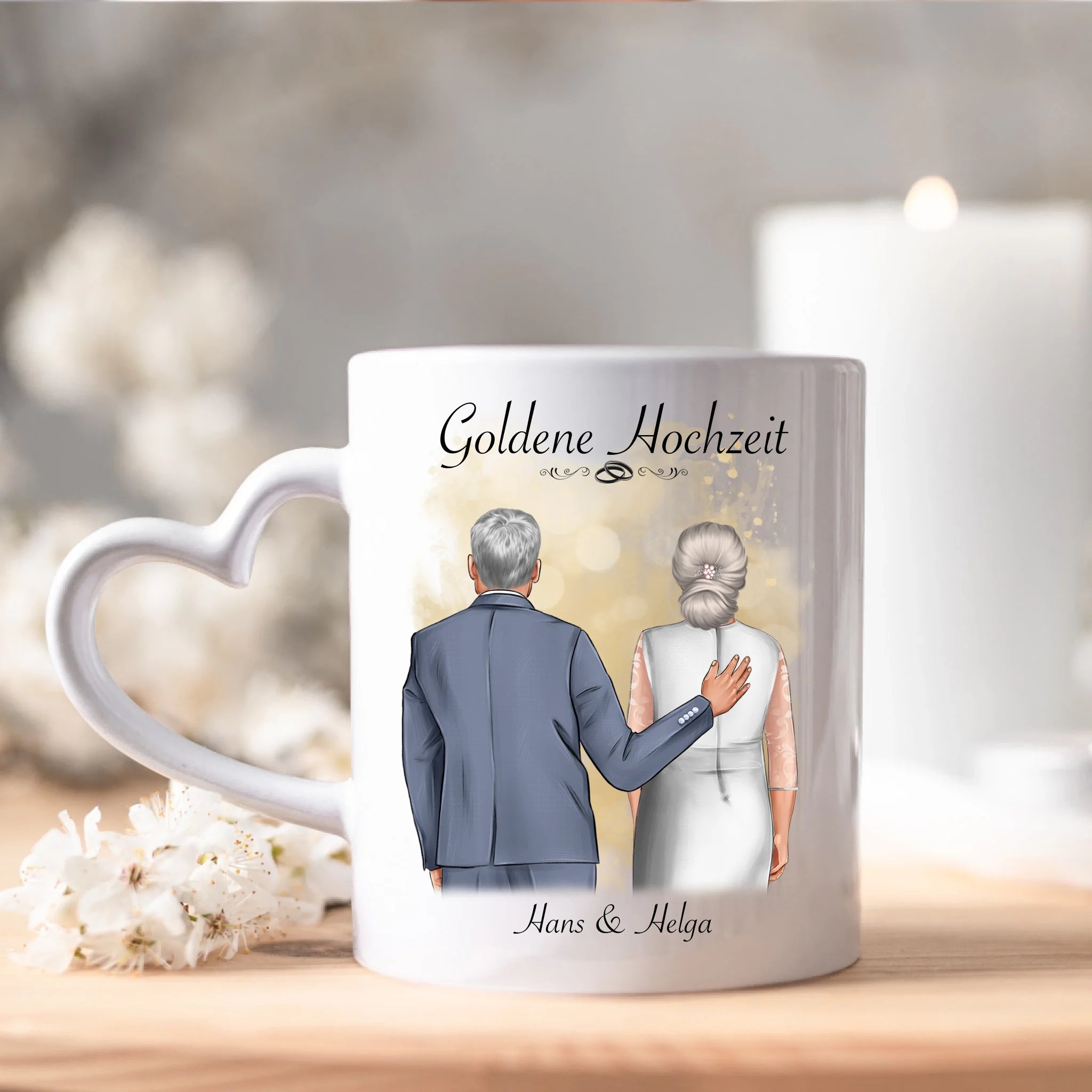 Tasse Goldene Hochzeit Personalisiert Goldhochzeit Bild Geschenk Hochzeitstag 50. Hochzeitstag Jubiläum für Paare