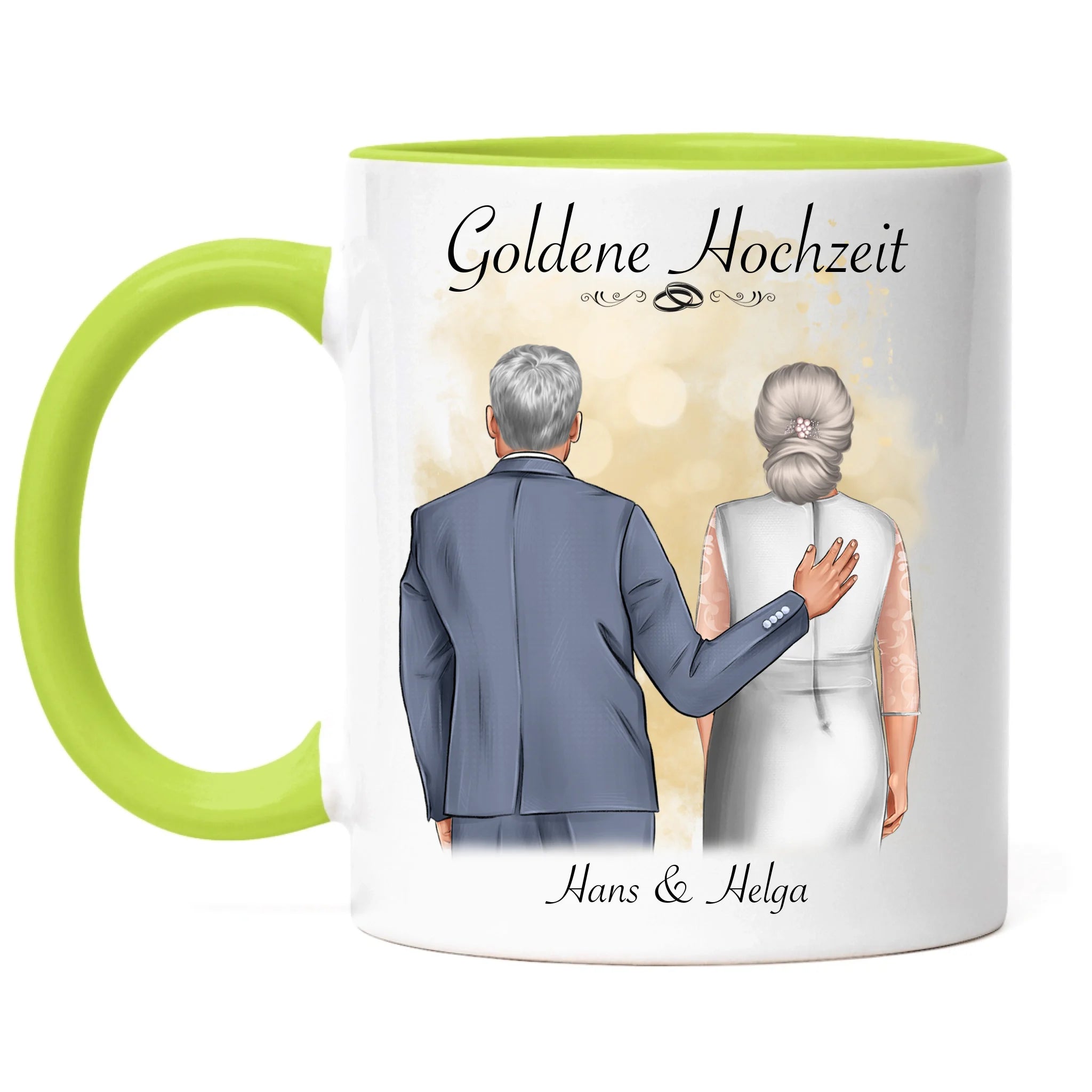 Tasse Goldene Hochzeit Personalisiert Goldhochzeit Bild Geschenk Hochzeitstag 50. Hochzeitstag Jubiläum für Paare