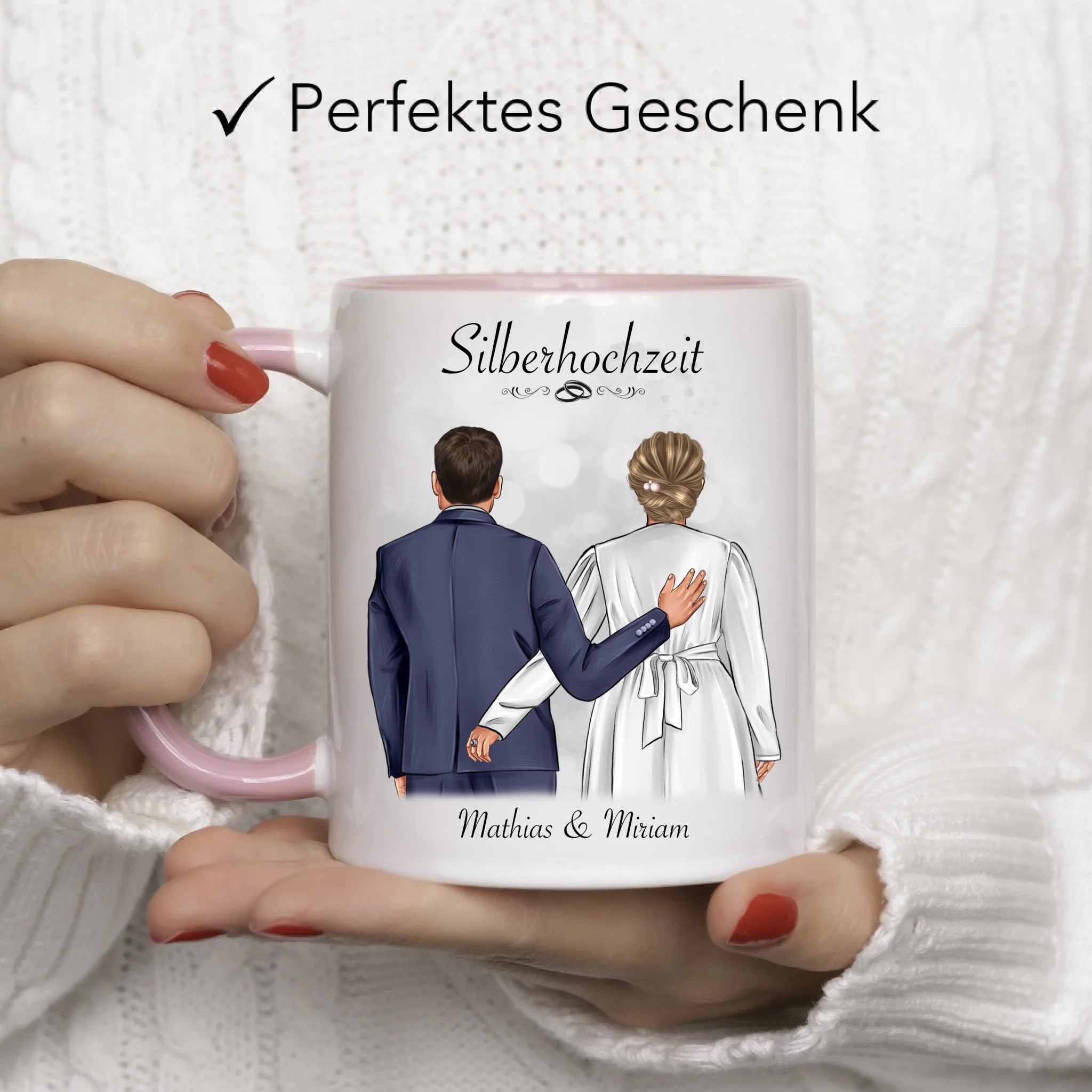 Tasse Silberhochzeit Personalisiert Silberne Hochzeit Bild Hochzeitstag Geschenk 25. Hochzeitstag Jubiläum für Paare