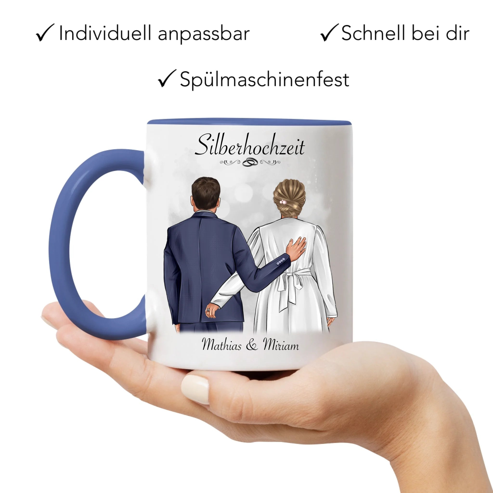 Tasse Silberhochzeit Personalisiert Silberne Hochzeit Bild Hochzeitstag Geschenk 25. Hochzeitstag Jubiläum für Paare
