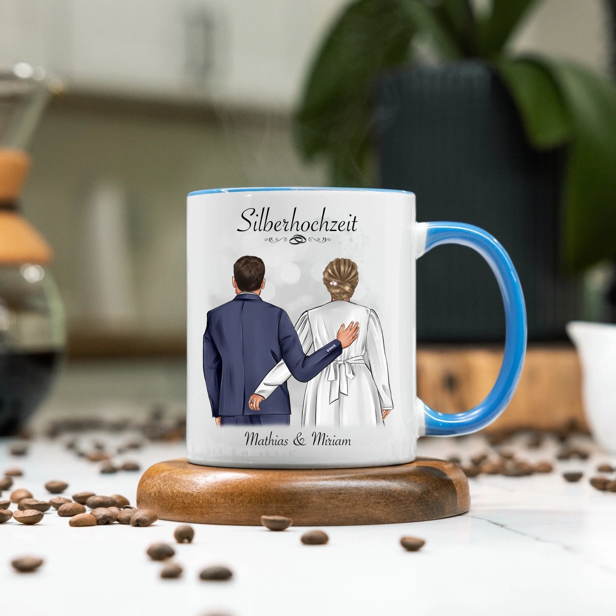 Tasse Silberhochzeit Personalisiert Silberne Hochzeit Bild Hochzeitstag Geschenk 25. Hochzeitstag Jubiläum für Paare