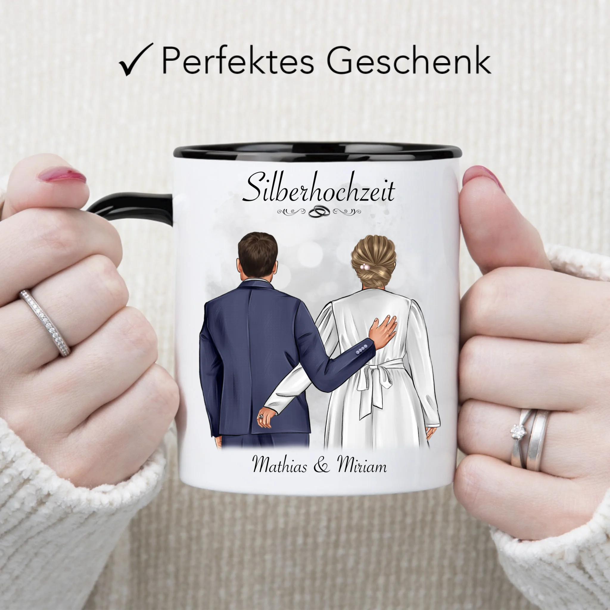Tasse Silberhochzeit Personalisiert Silberne Hochzeit Bild Hochzeitstag Geschenk 25. Hochzeitstag Jubiläum für Paare