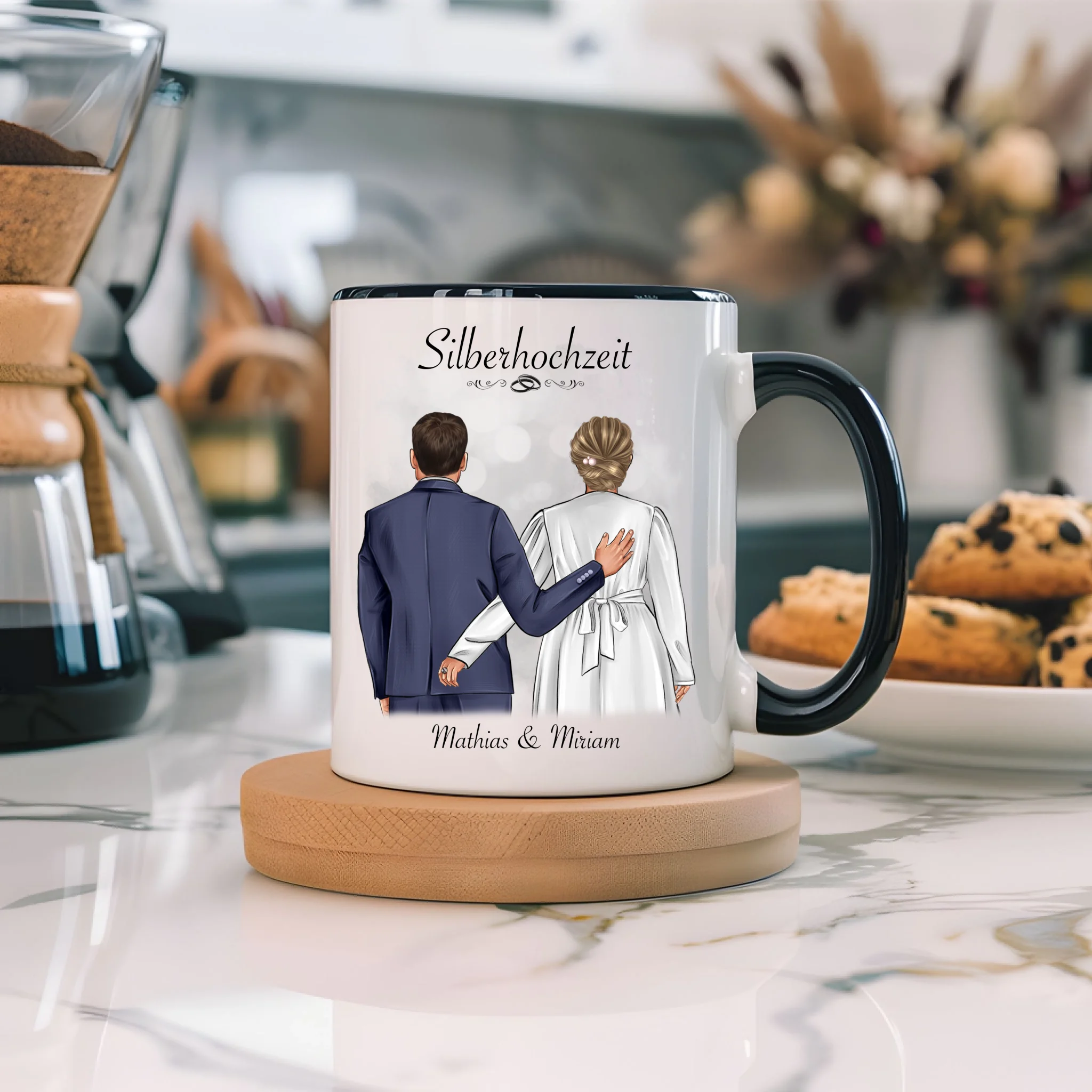 Tasse Silberhochzeit Personalisiert Silberne Hochzeit Bild Hochzeitstag Geschenk 25. Hochzeitstag Jubiläum für Paare