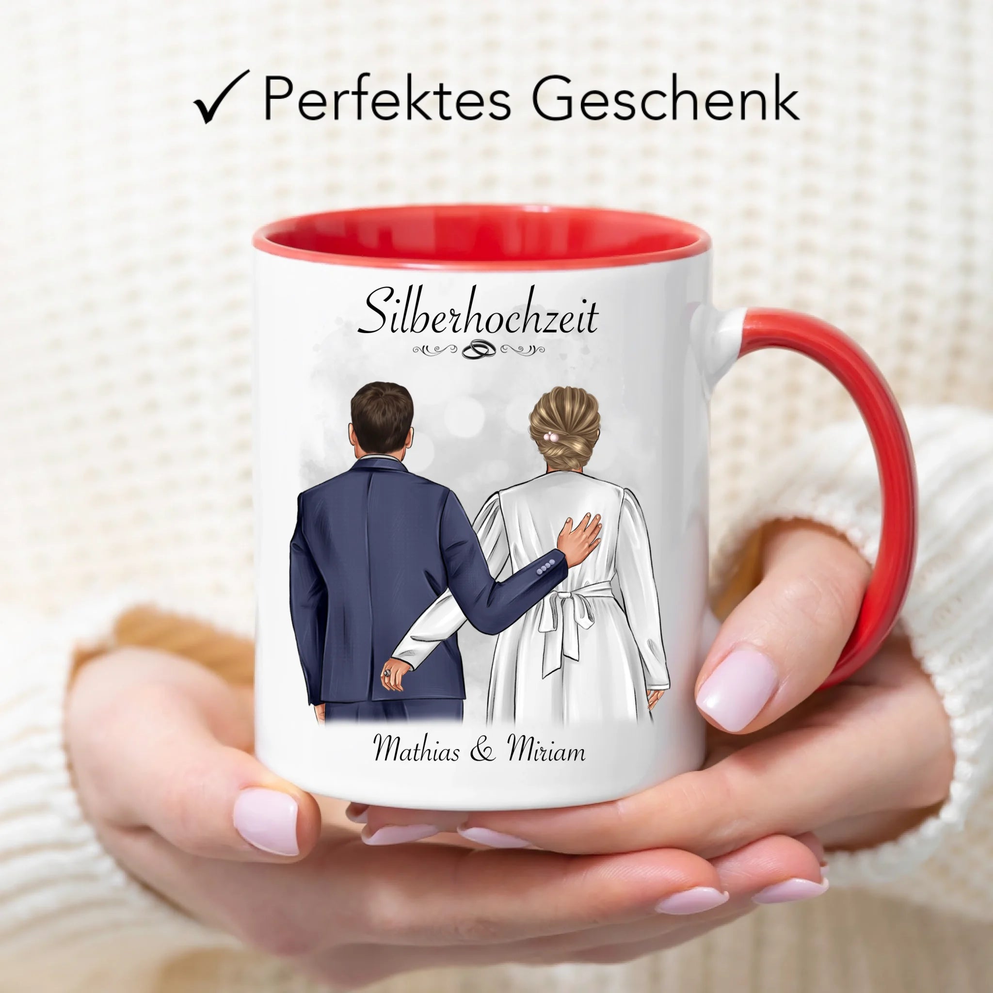 Tasse Silberhochzeit Personalisiert Silberne Hochzeit Bild Hochzeitstag Geschenk 25. Hochzeitstag Jubiläum für Paare