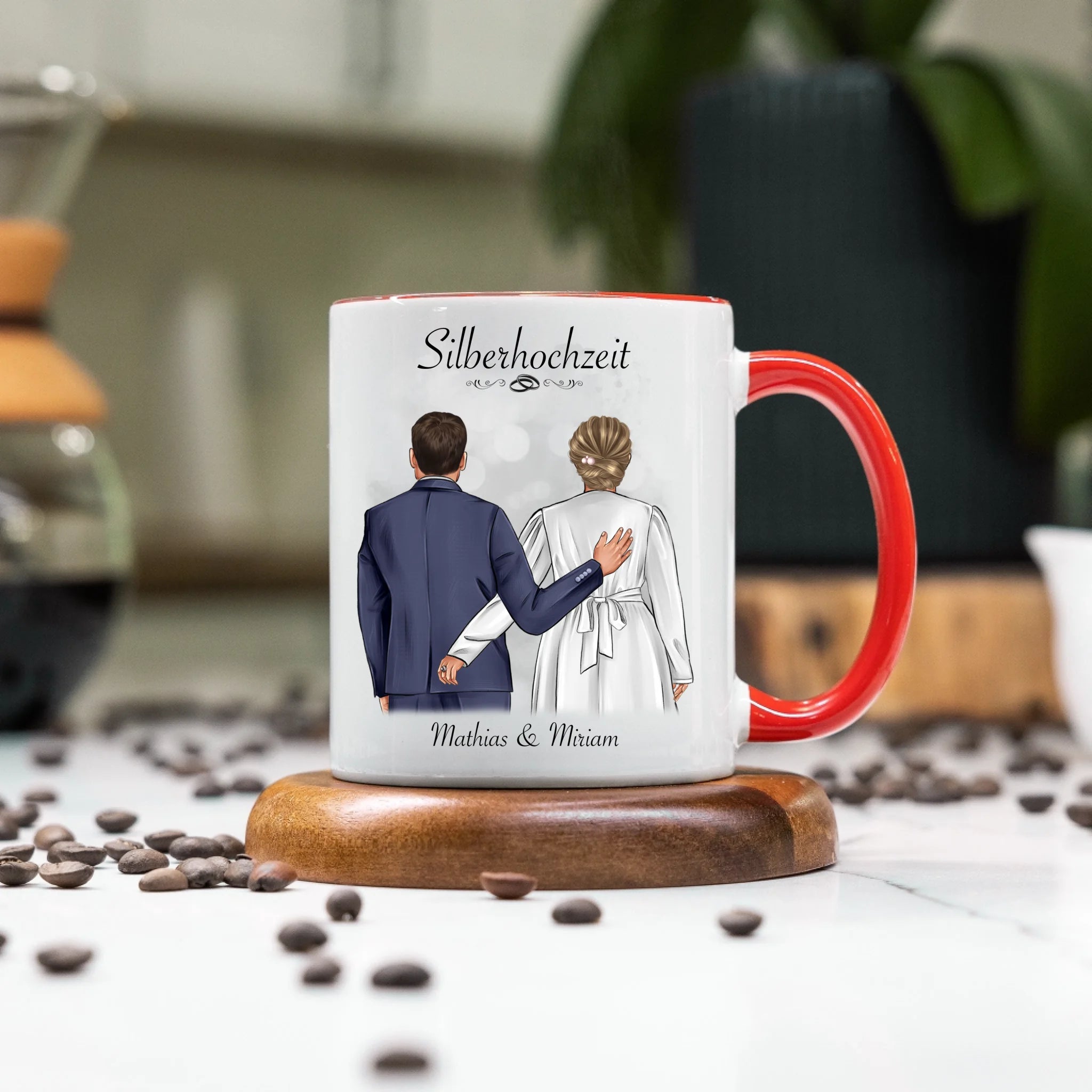 Tasse Silberhochzeit Personalisiert Silberne Hochzeit Bild Hochzeitstag Geschenk 25. Hochzeitstag Jubiläum für Paare