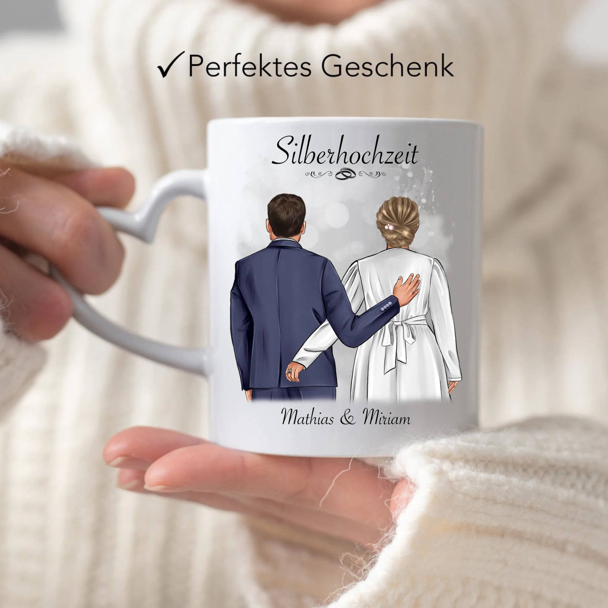 Tasse Silberhochzeit Personalisiert Silberne Hochzeit Bild Hochzeitstag Geschenk 25. Hochzeitstag Jubiläum für Paare
