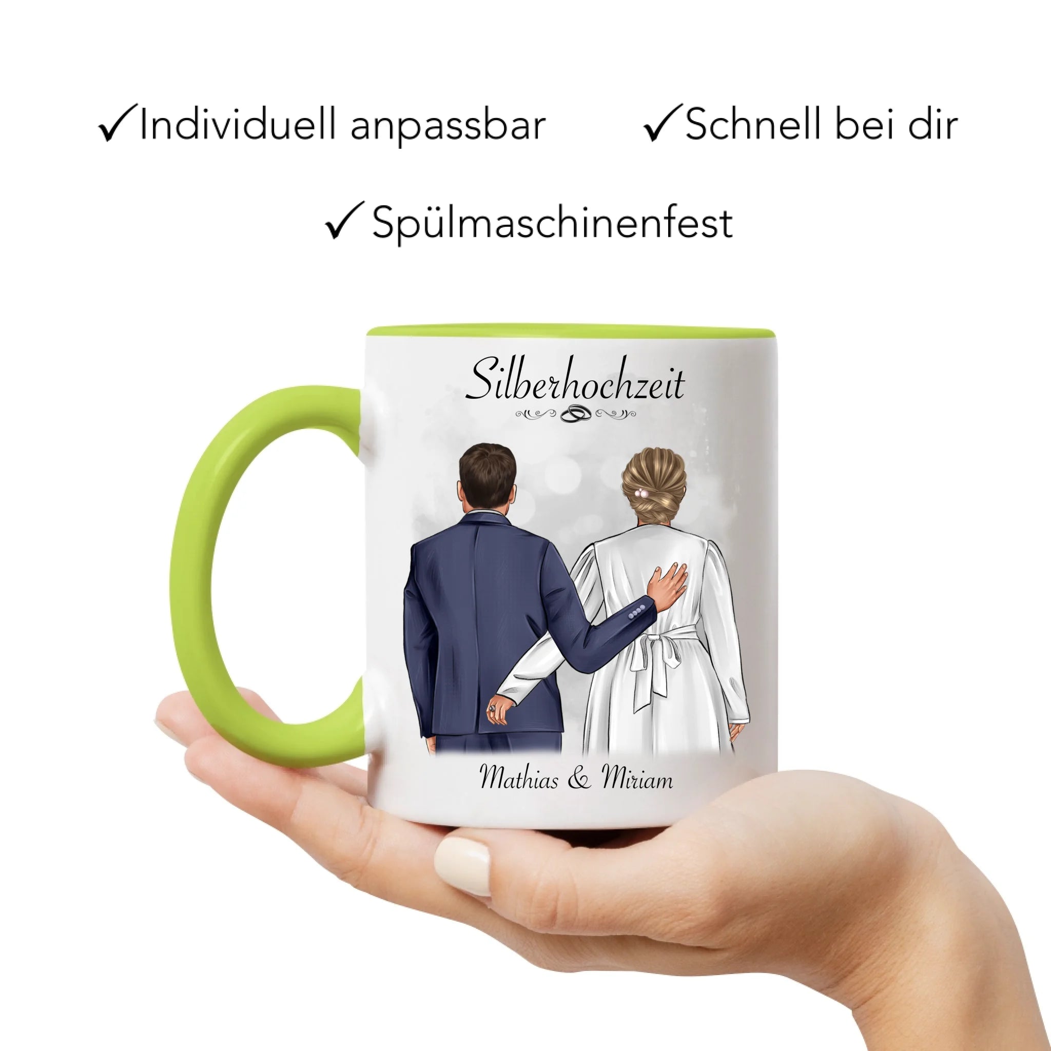 Tasse Silberhochzeit Personalisiert Silberne Hochzeit Bild Hochzeitstag Geschenk 25. Hochzeitstag Jubiläum für Paare