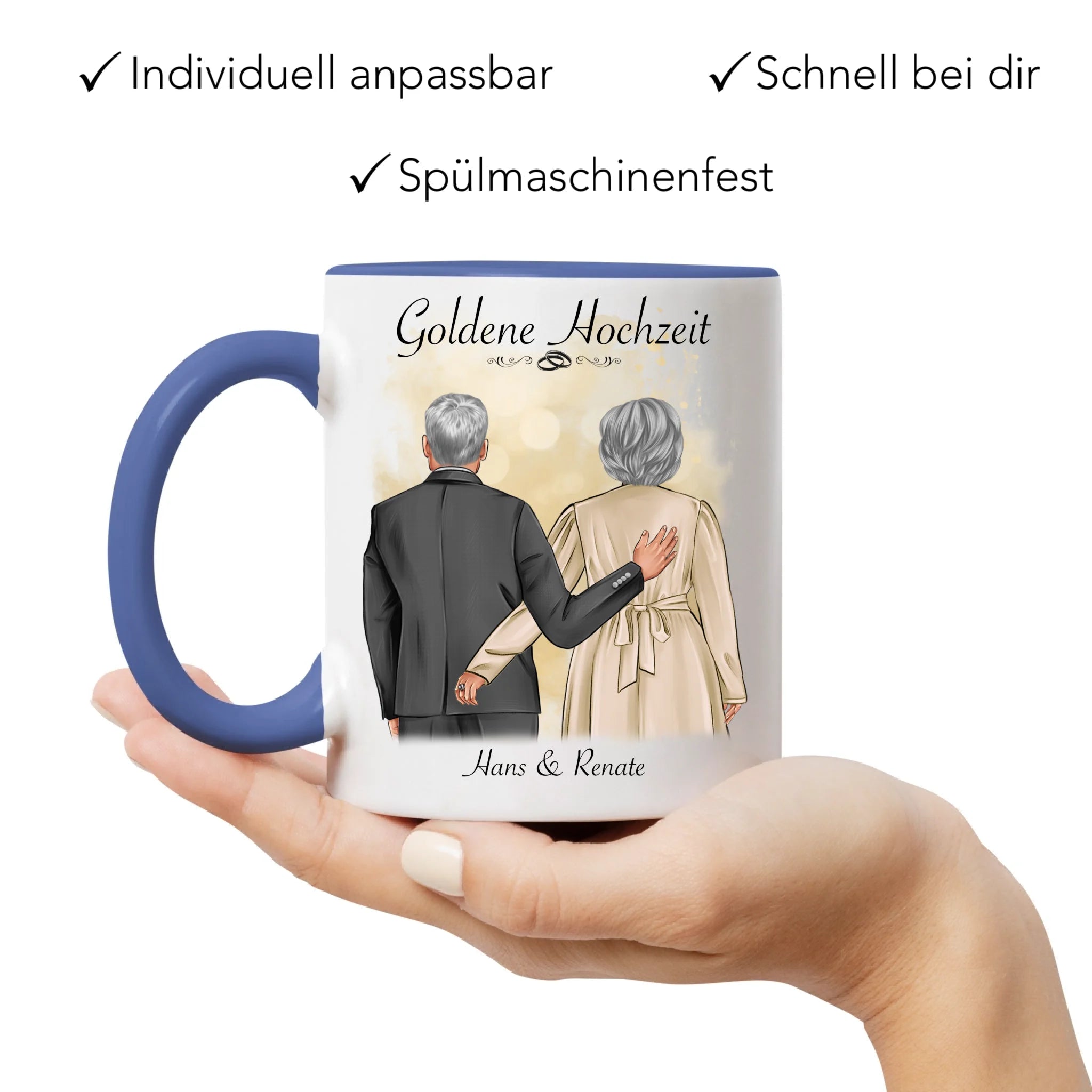 Tasse Hochzeit Personalisiert Goldhochzeit Bild Hochzeitstag Geschenk 50. Hochzeitstag Jubiläum für Paare