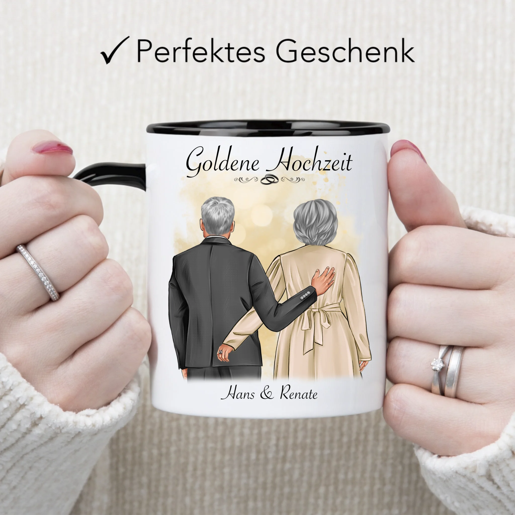 Tasse Hochzeit Personalisiert Goldhochzeit Bild Hochzeitstag Geschenk 50. Hochzeitstag Jubiläum für Paare
