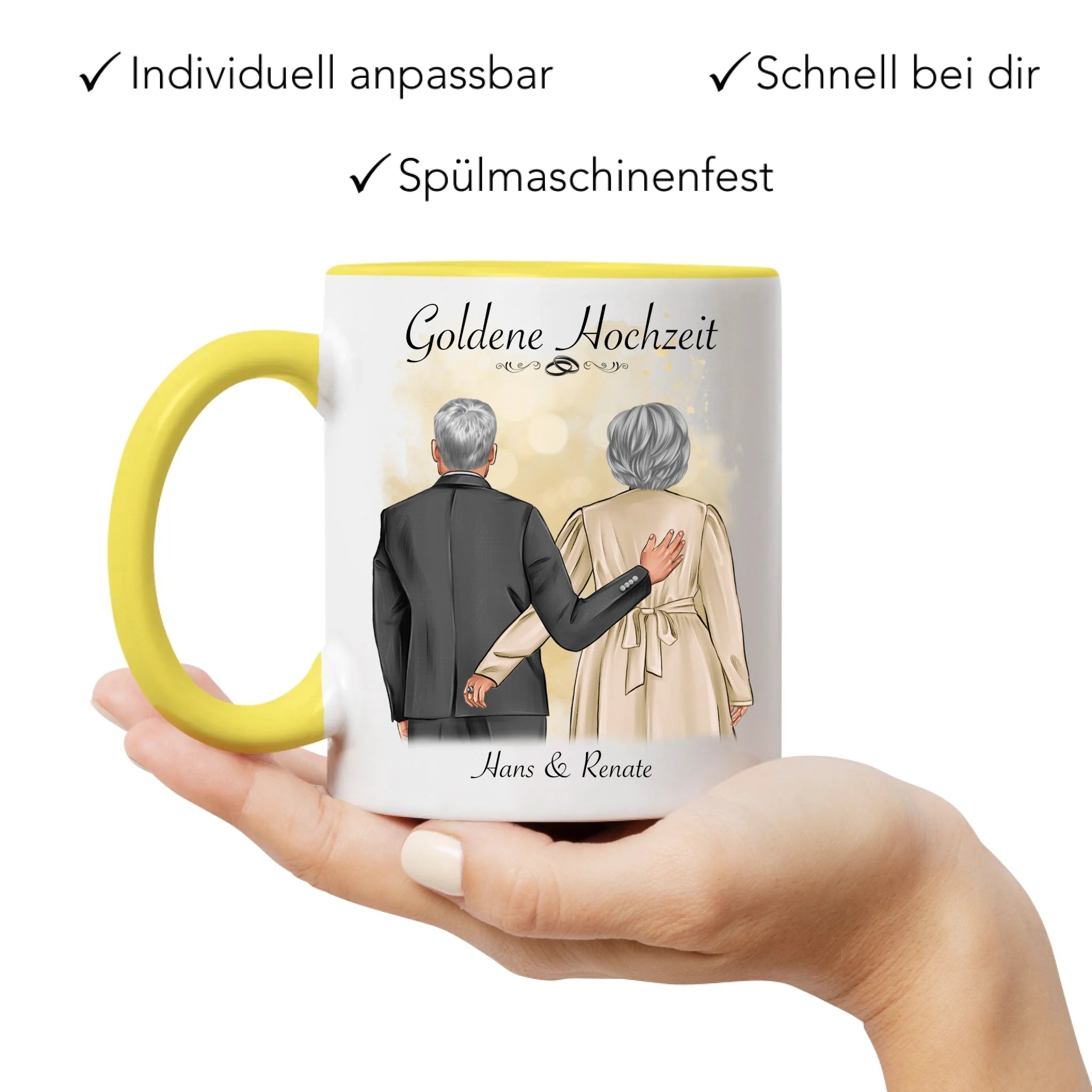 Tasse Hochzeit Personalisiert Goldhochzeit Bild Hochzeitstag Geschenk 50. Hochzeitstag Jubiläum für Paare