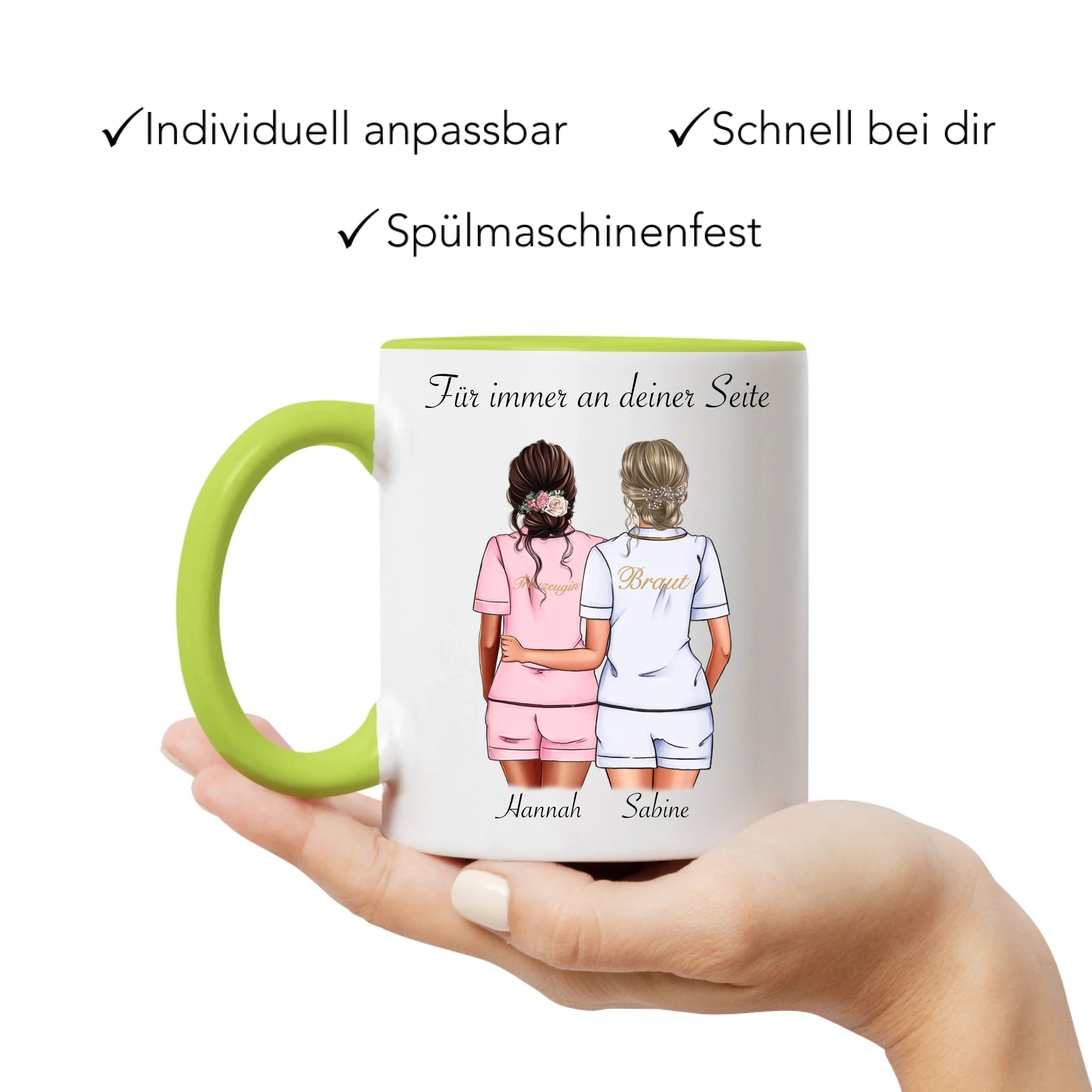 Tasse Brautjungfer Personalisiert Name Braut & Trauzeugin, Frage & Danke-Geschenk für Freundinnen Brautjungfern & Brautparty