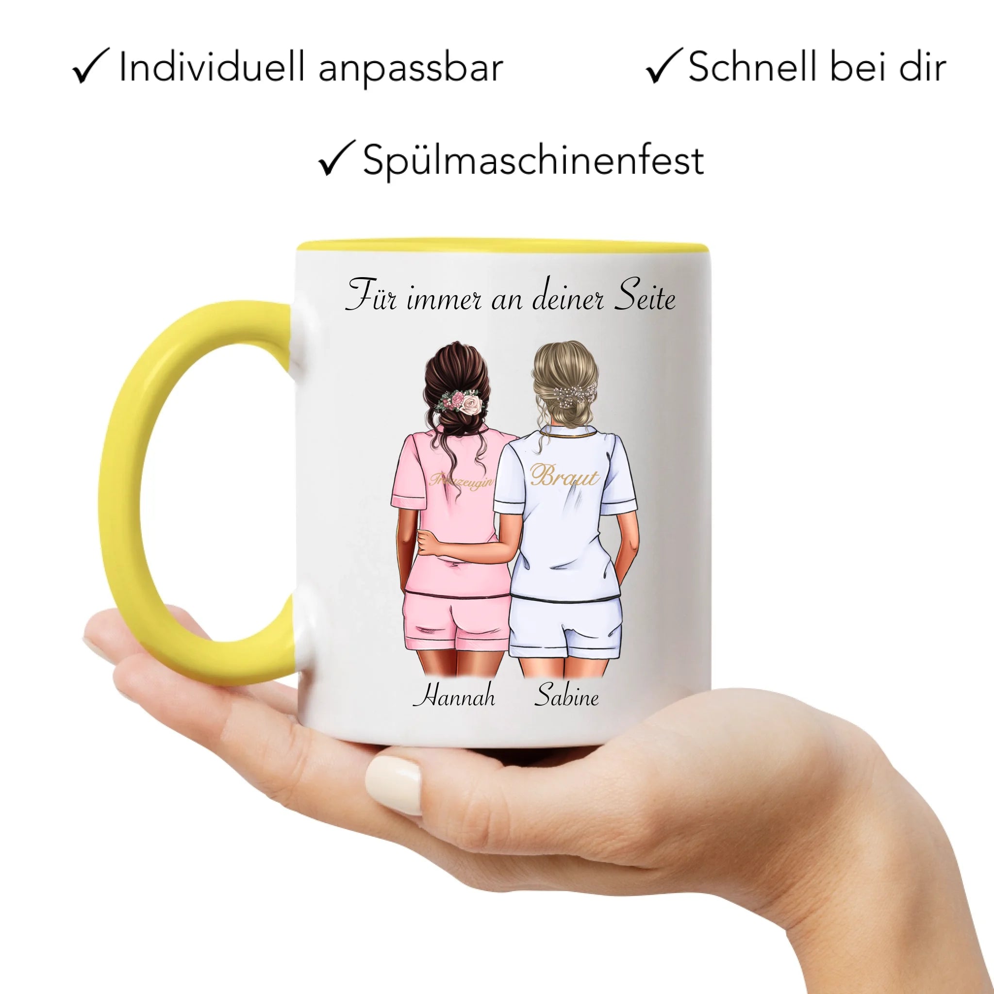 Tasse Brautjungfer Personalisiert Name Braut & Trauzeugin, Frage & Danke-Geschenk für Freundinnen Brautjungfern & Brautparty