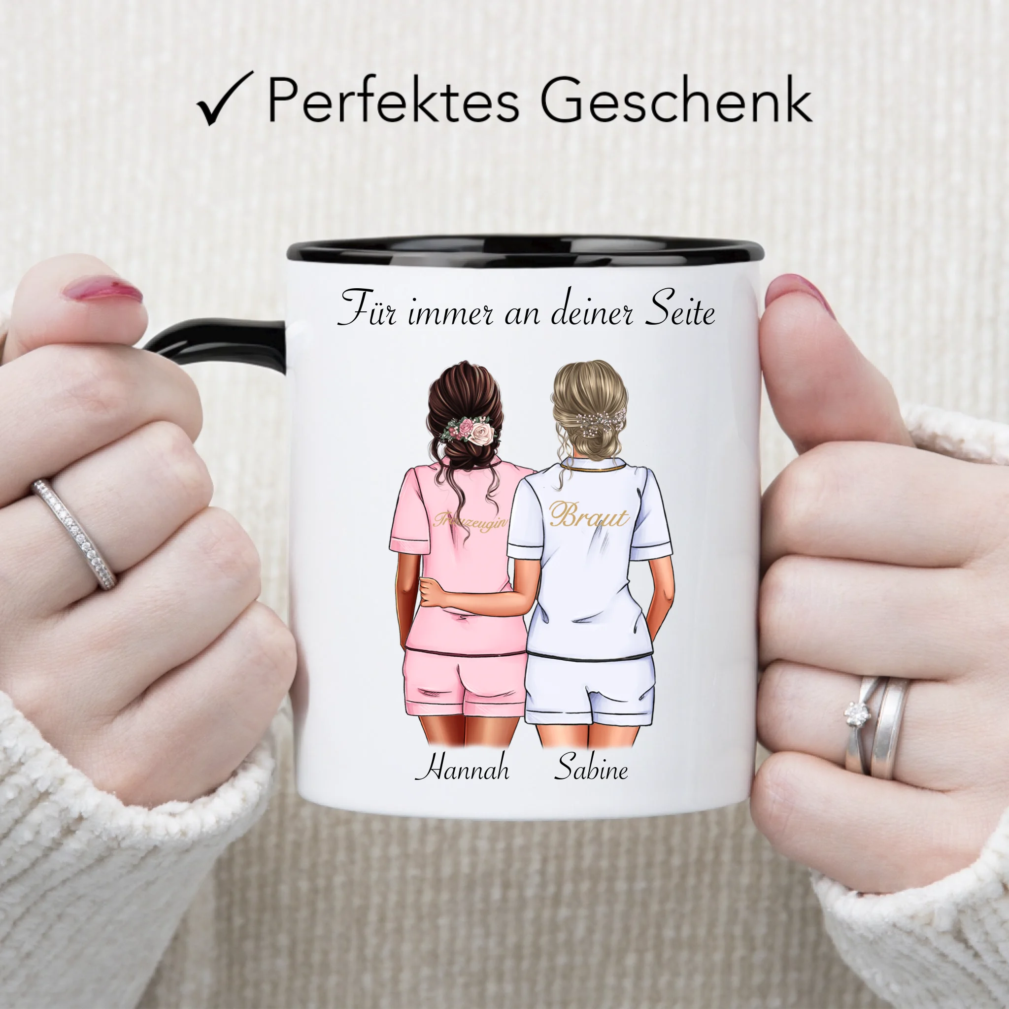 Tasse Brautjungfer Personalisiert Name Braut & Trauzeugin, Frage & Danke-Geschenk für Freundinnen Brautjungfern & Brautparty