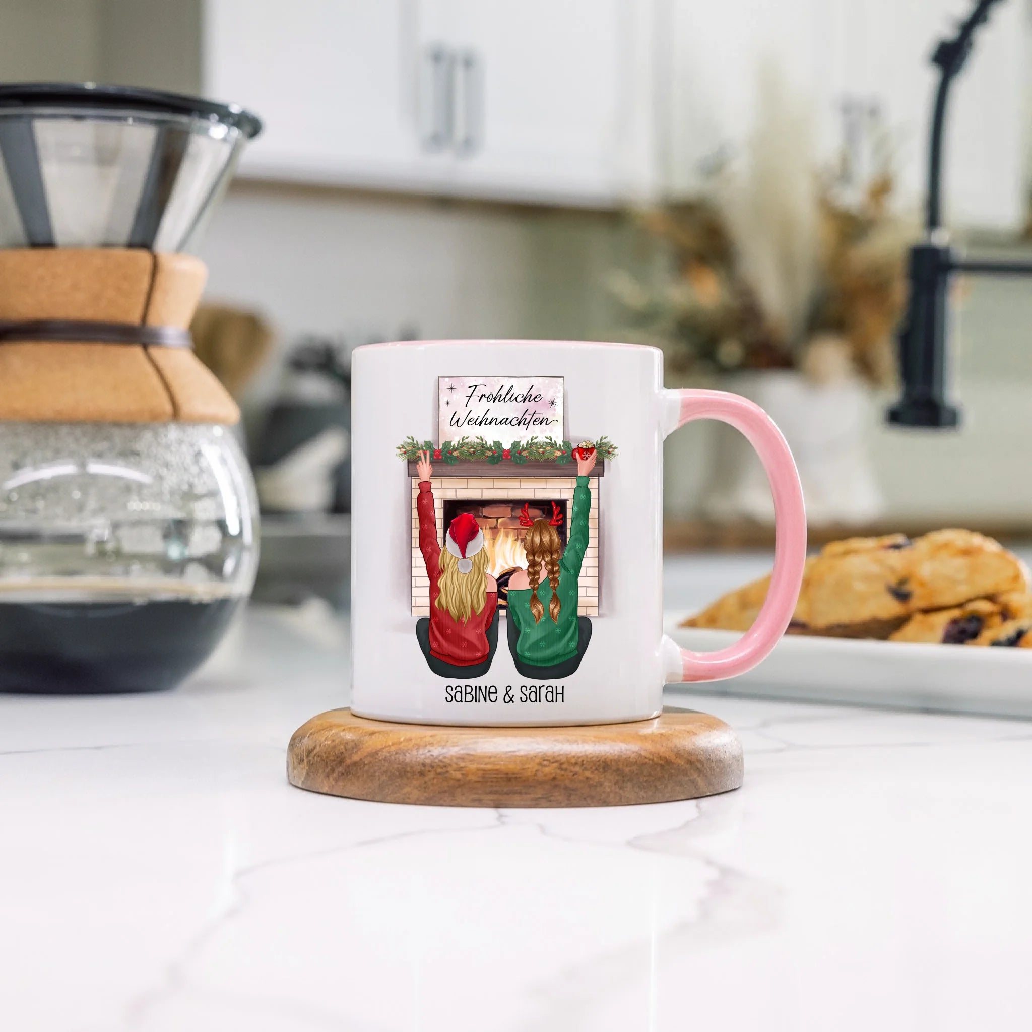 Tasse Beste Freundinnen Weihnachten Personalisiert  Beste Freundin online selbst gestalten Best Friends Geschenk Freundinnengeschenk