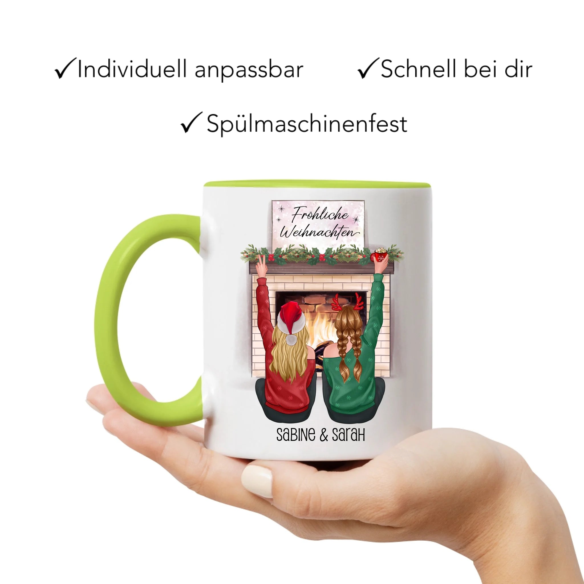 Tasse Beste Freundinnen Weihnachten Personalisiert  Beste Freundin online selbst gestalten Best Friends Geschenk Freundinnengeschenk