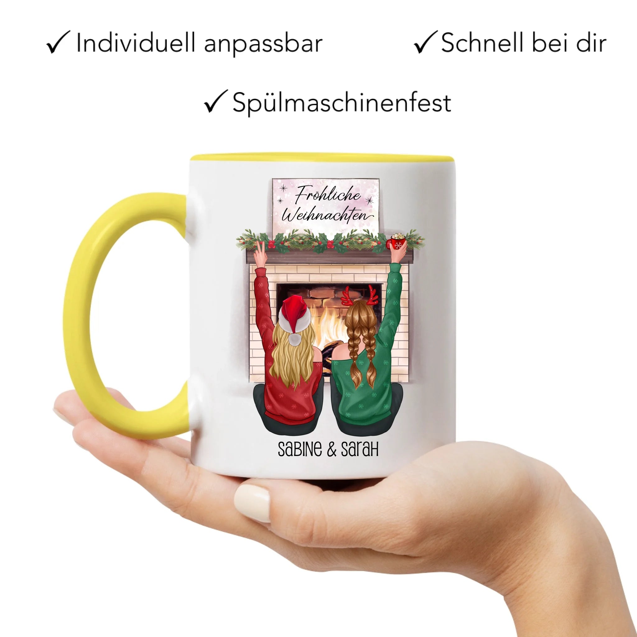 Tasse Beste Freundinnen Weihnachten Personalisiert  Beste Freundin online selbst gestalten Best Friends Geschenk Freundinnengeschenk