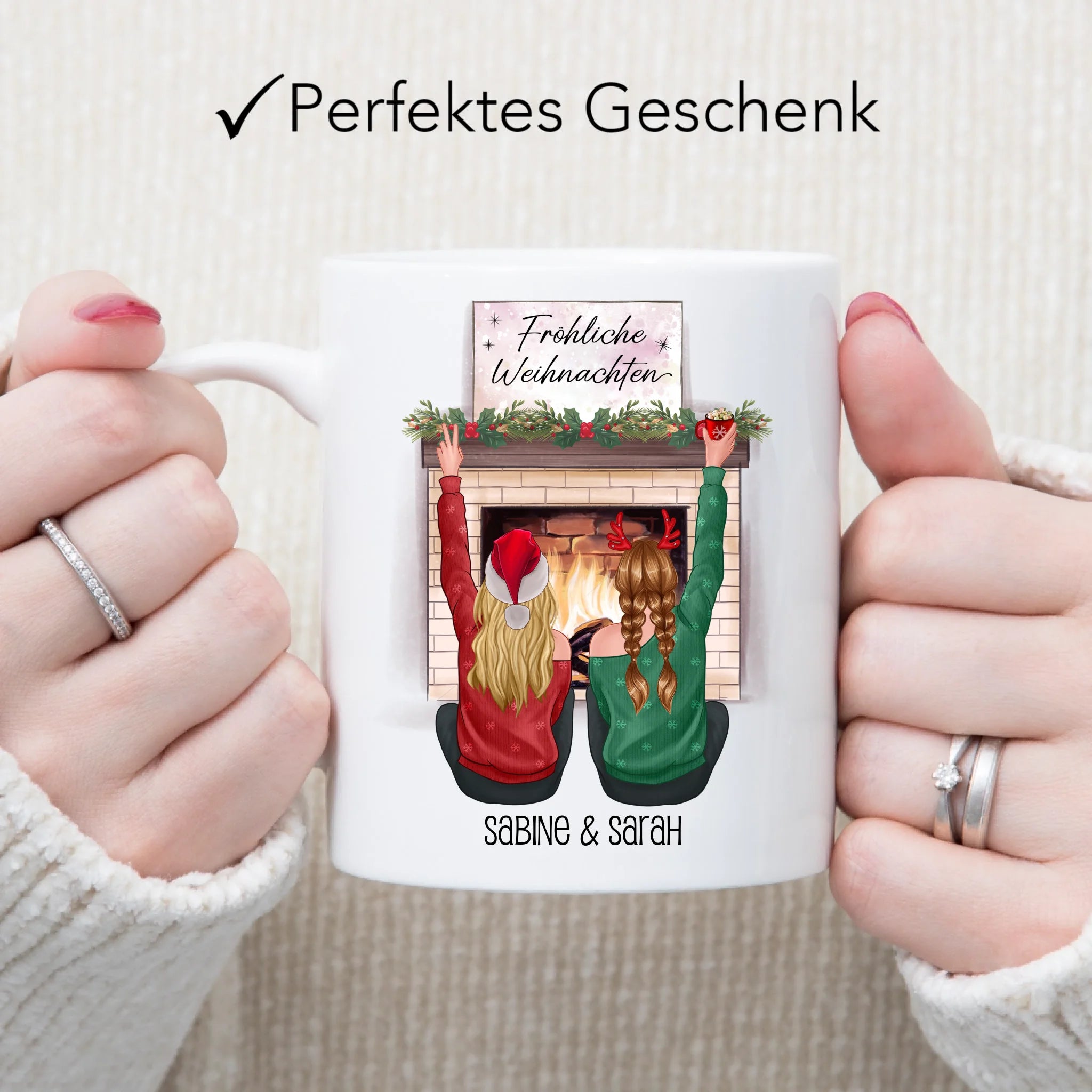 Tasse Beste Freundinnen Weihnachten Personalisiert  Beste Freundin online selbst gestalten Best Friends Geschenk Freundinnengeschenk