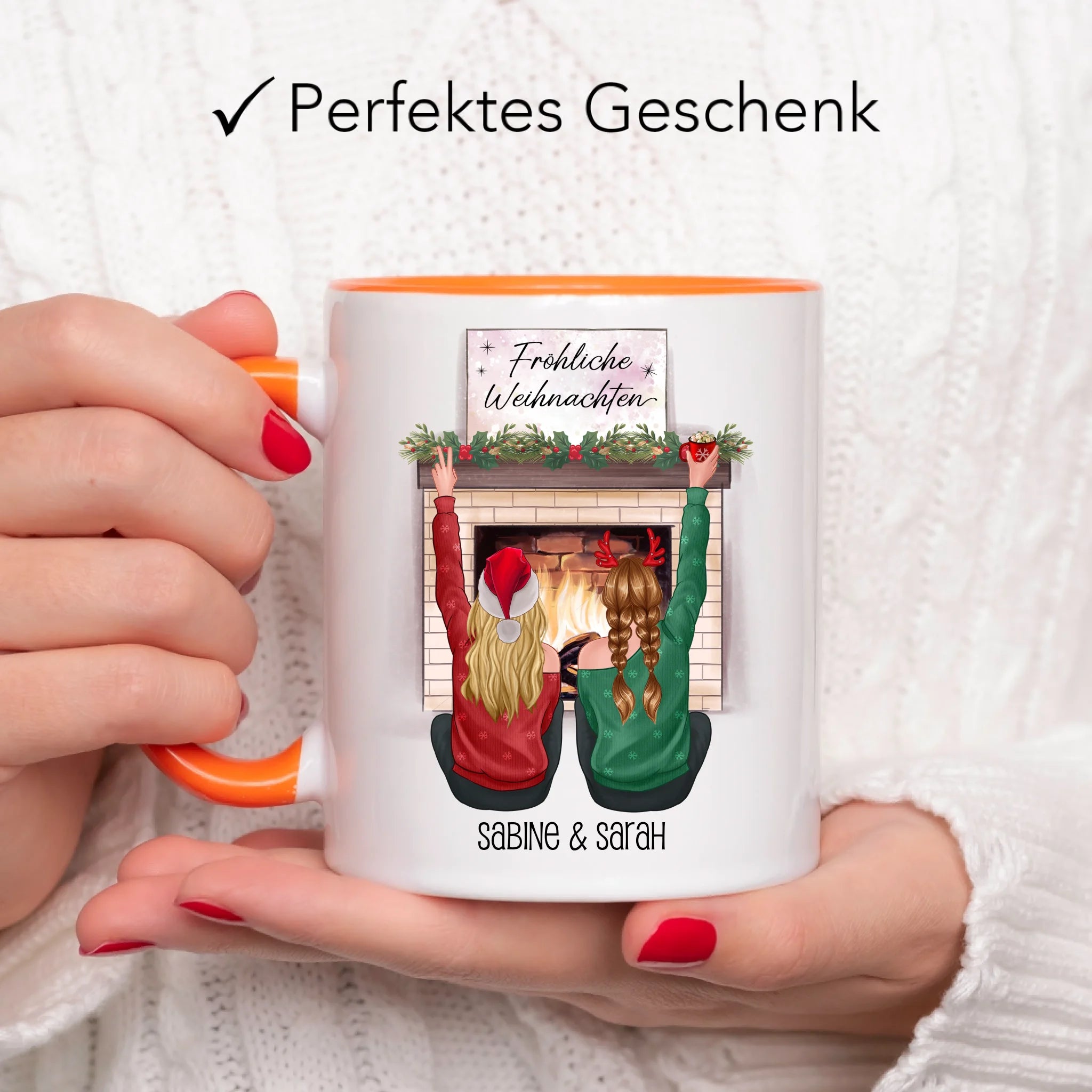 Tasse Beste Freundinnen Weihnachten Personalisiert  Beste Freundin online selbst gestalten Best Friends Geschenk Freundinnengeschenk