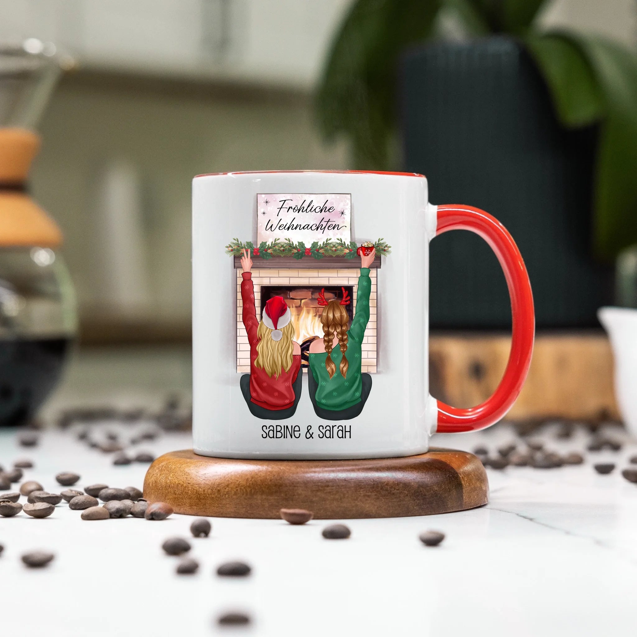 Tasse Beste Freundinnen Weihnachten Personalisiert  Beste Freundin online selbst gestalten Best Friends Geschenk Freundinnengeschenk